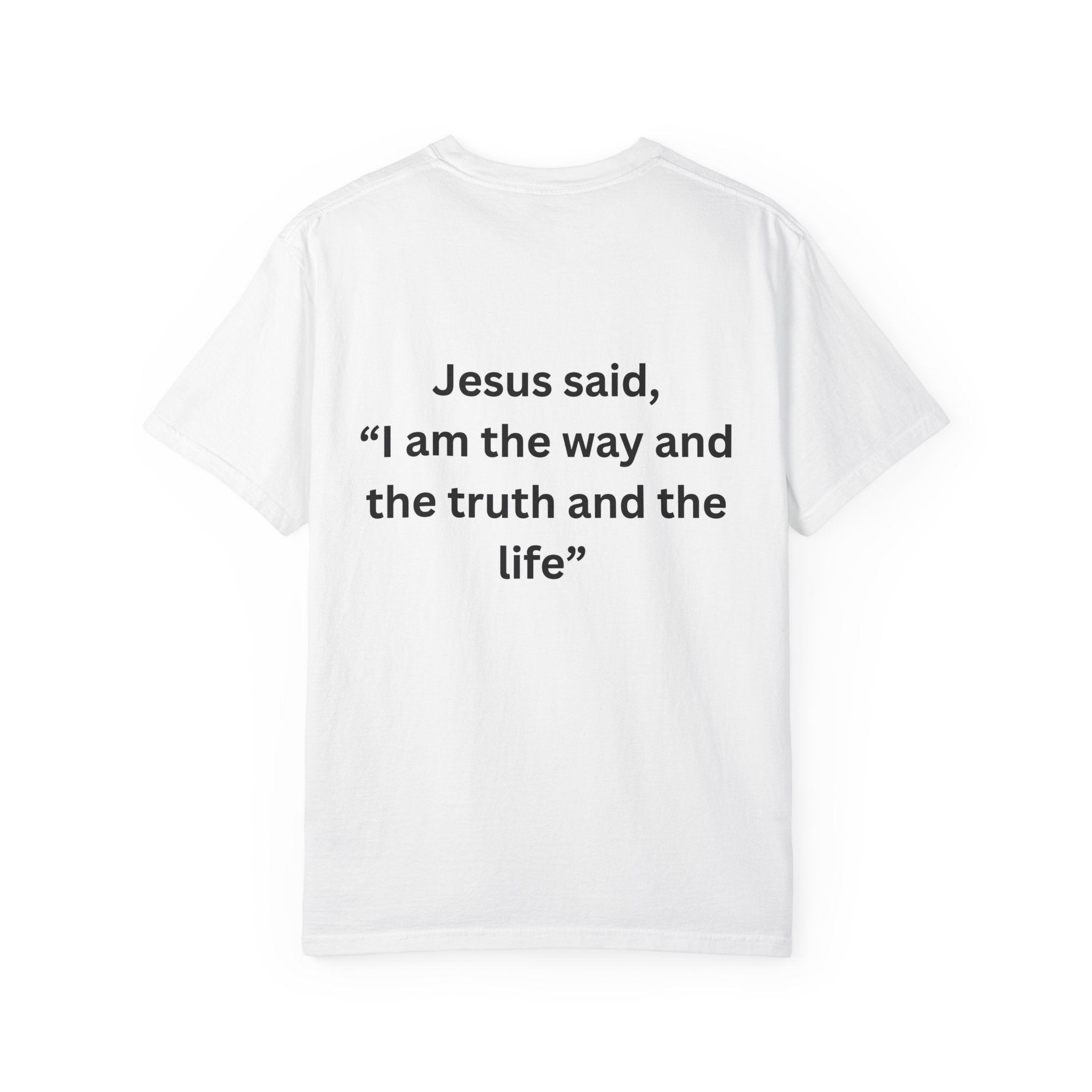 Christian Message T-Shirt — 'Racism Hate Violence' Anti-Hate Tee with John 14:6 Back Quote