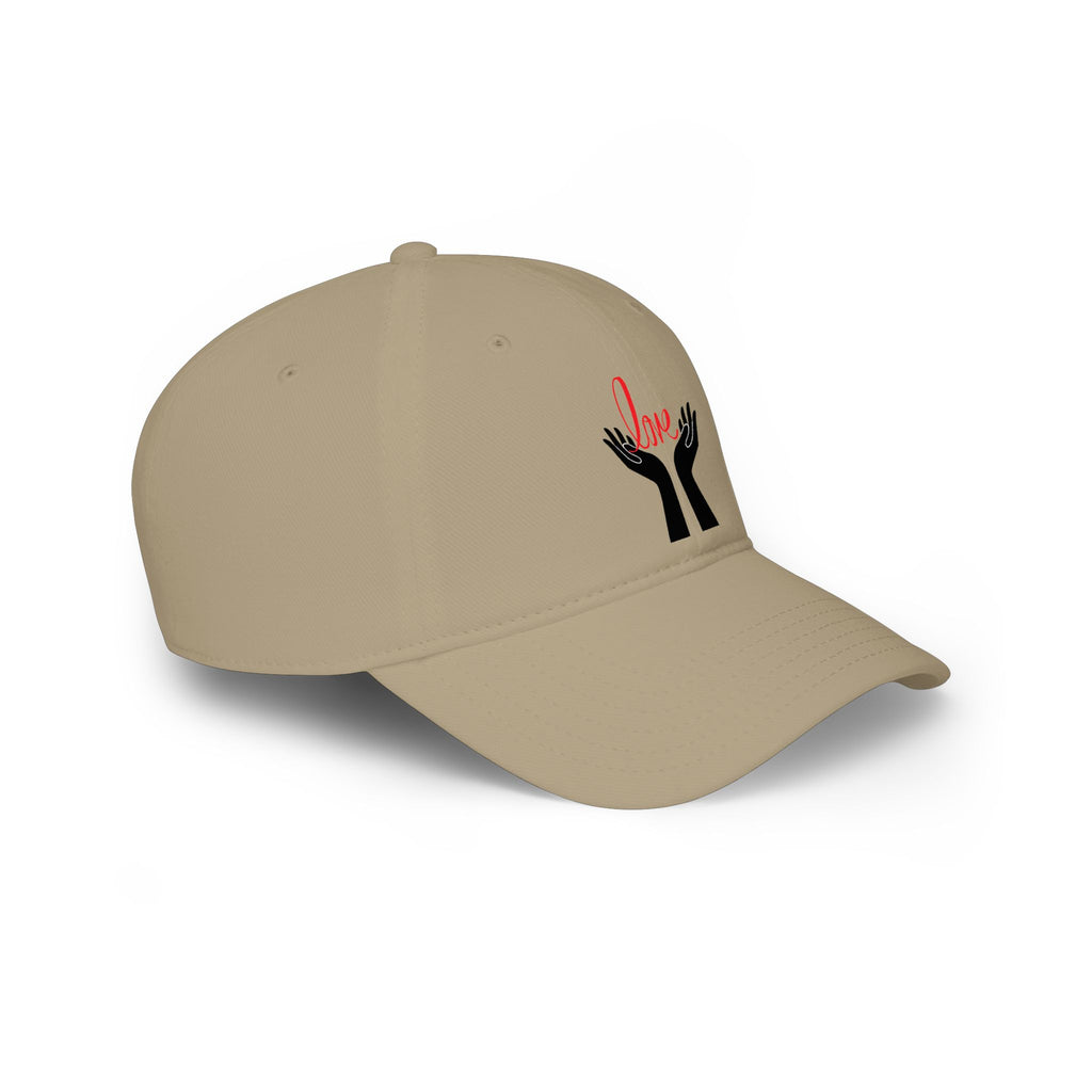 Prayer Hands Baseball Cap — Minimal Black Hands Embroidered Low Profile Hat