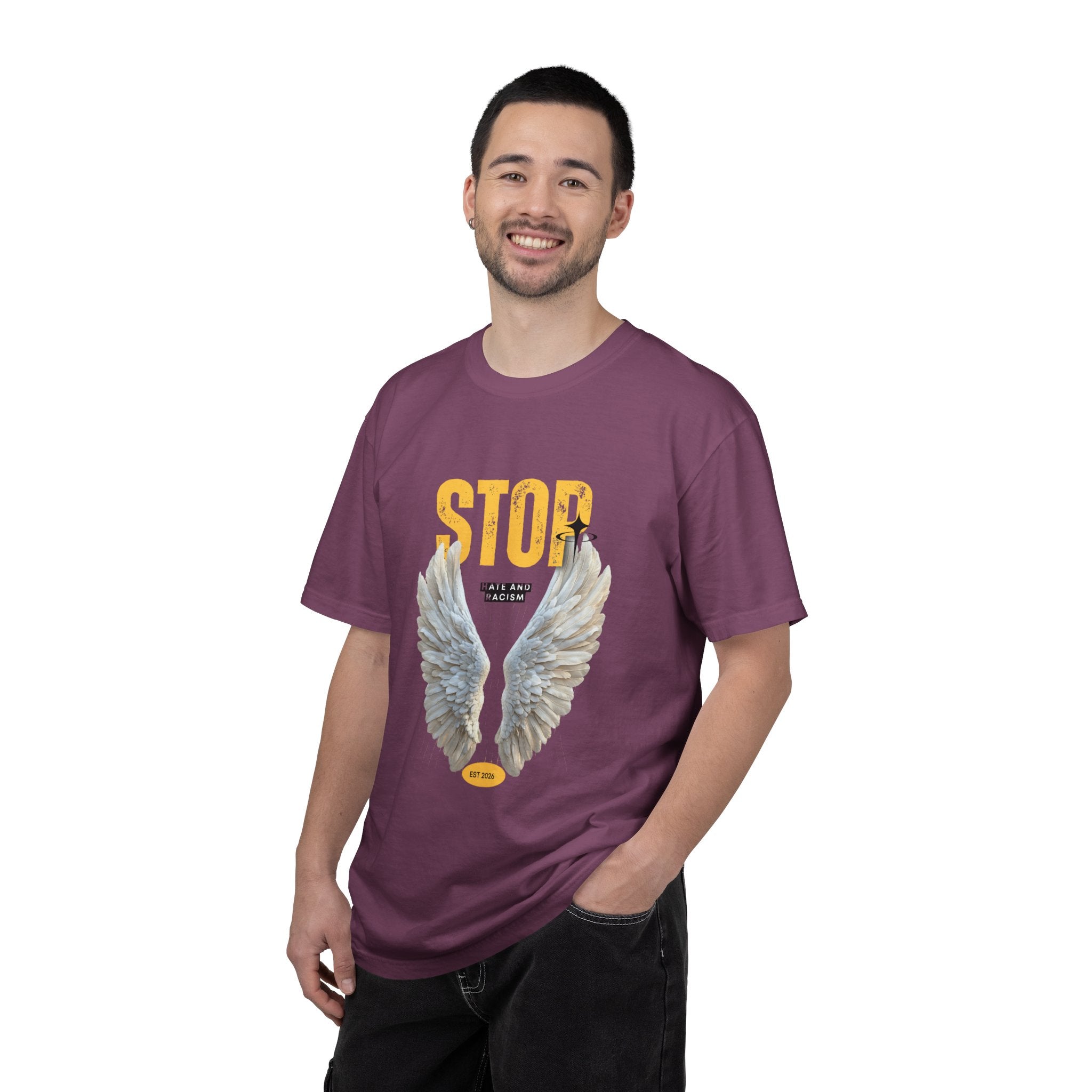 Angel Wings "STOP" Graphic T‑Shirt