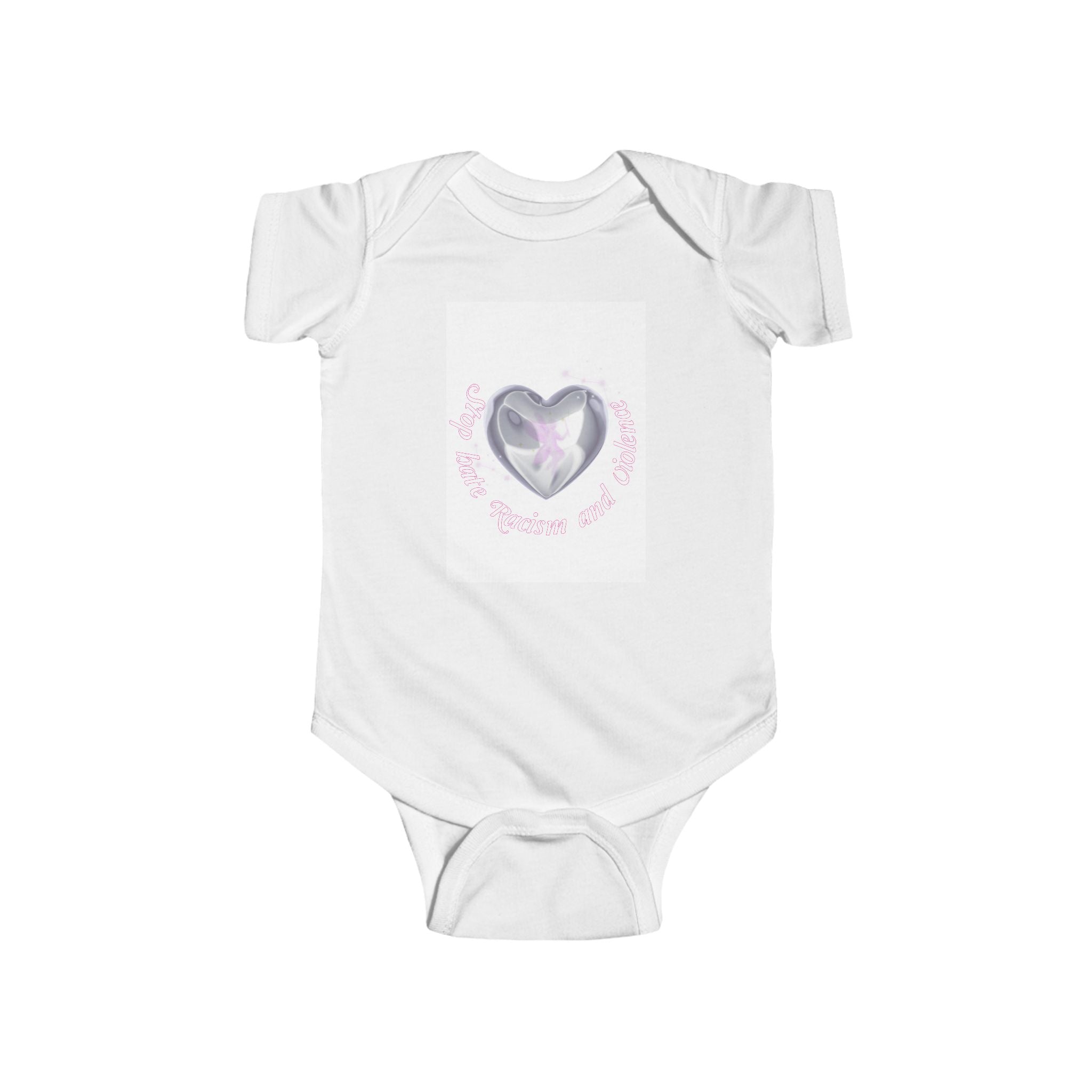 Infant Bodysuit — Pink Heart Crystal Design "My First Little Love"