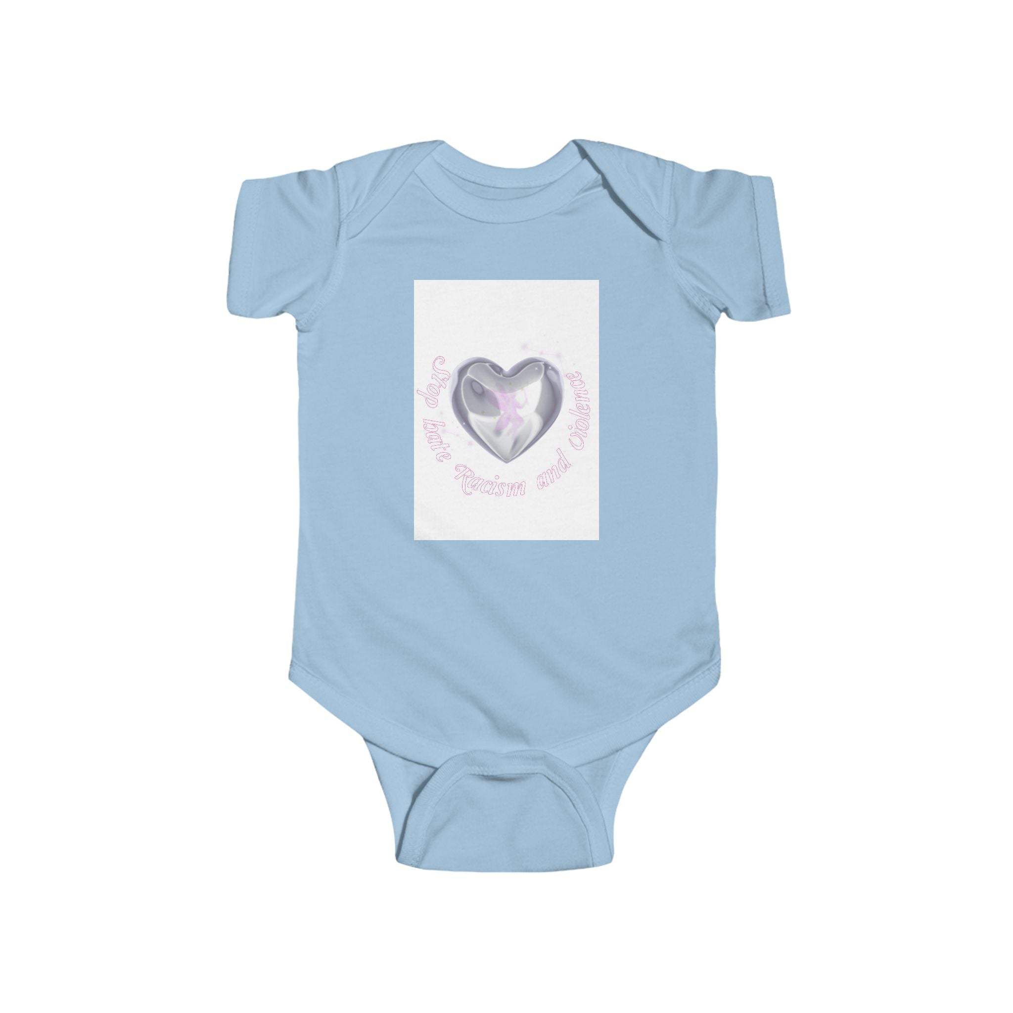 Infant Bodysuit — Pink Heart Crystal Design "My First Little Love"