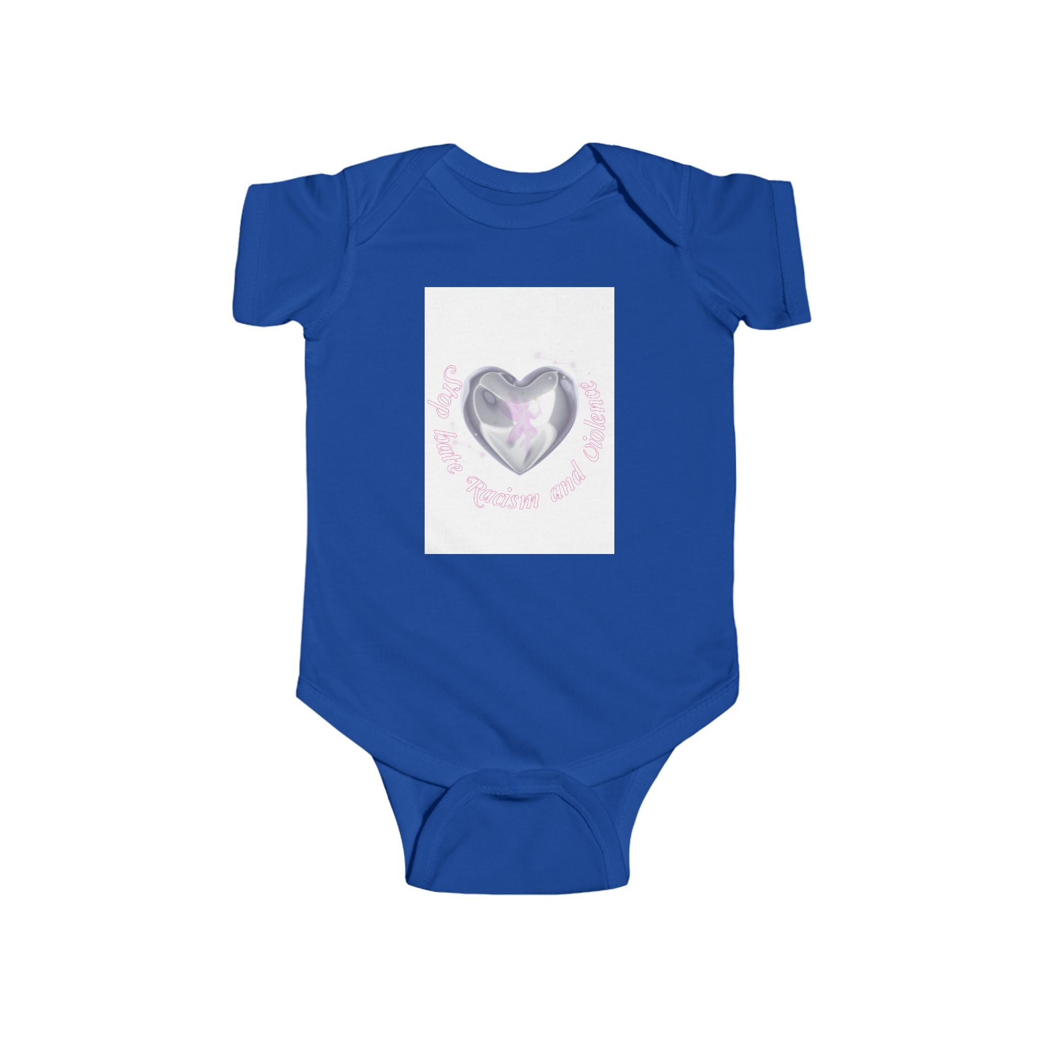 Infant Bodysuit — Pink Heart Crystal Design "My First Little Love"