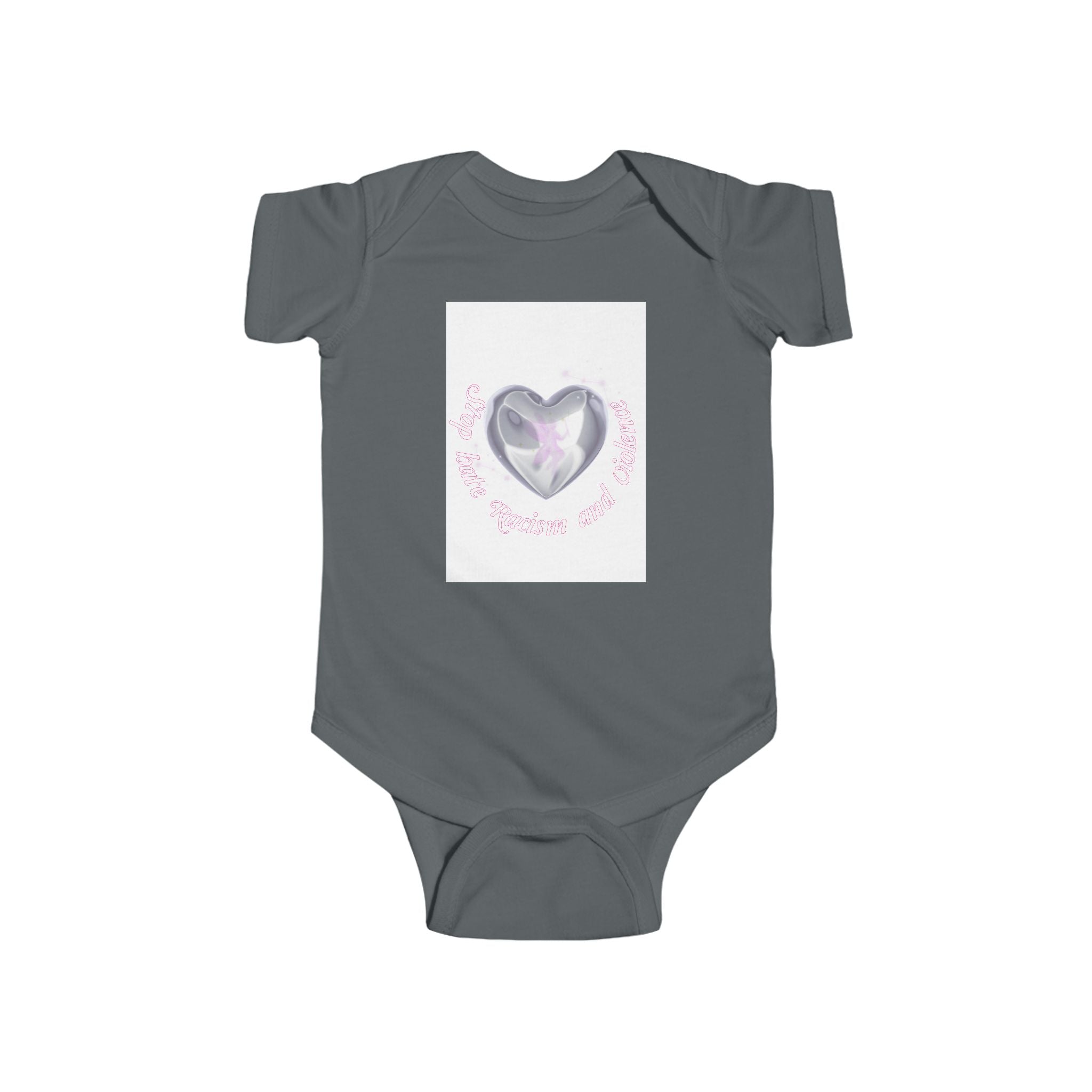 Infant Bodysuit — Pink Heart Crystal Design "My First Little Love"