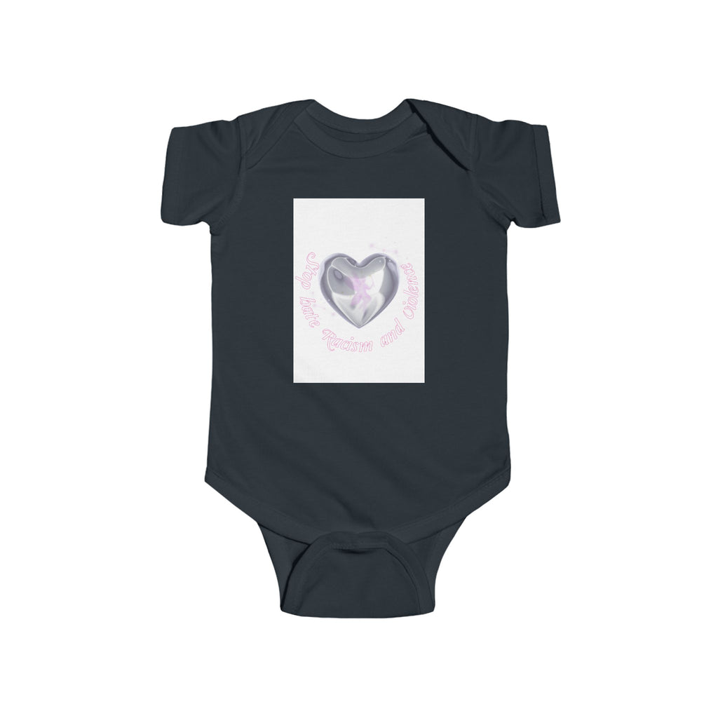 Infant Bodysuit — Pink Heart Crystal Design "My First Little Love"