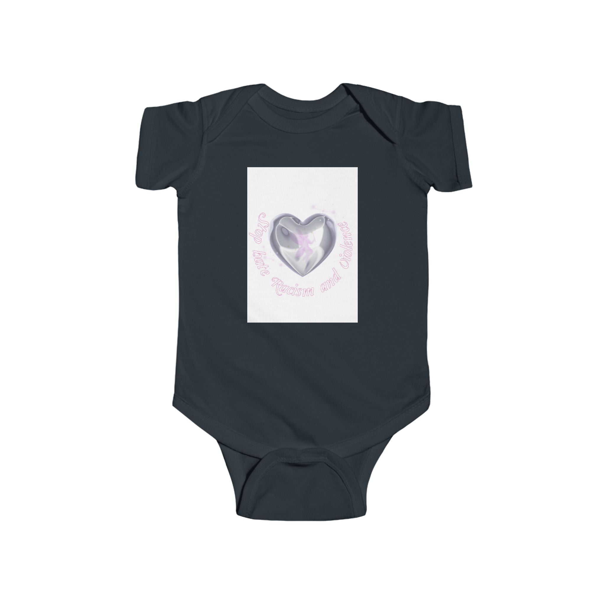 Infant Bodysuit — Pink Heart Crystal Design "My First Little Love"