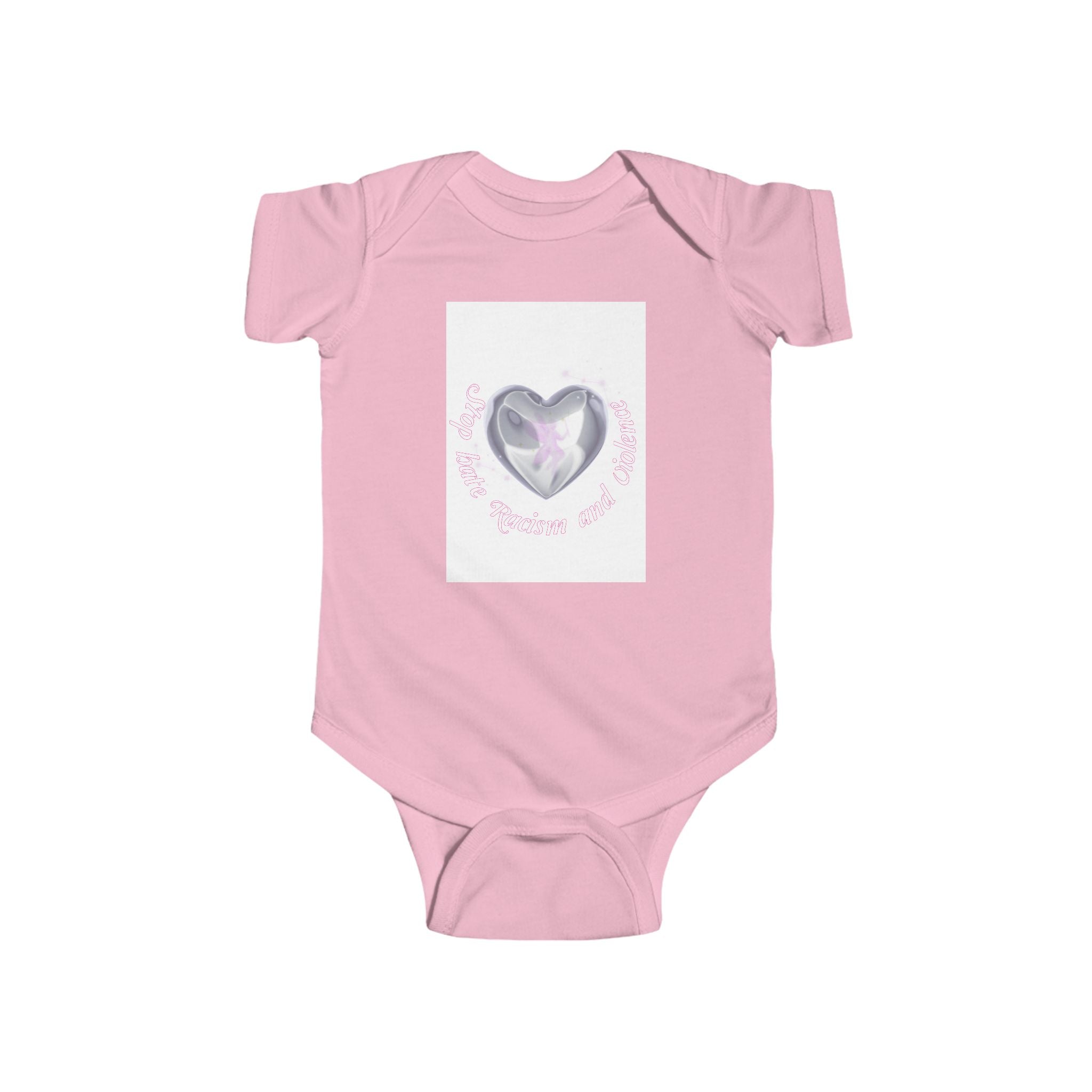 Infant Bodysuit — Pink Heart Crystal Design "My First Little Love"