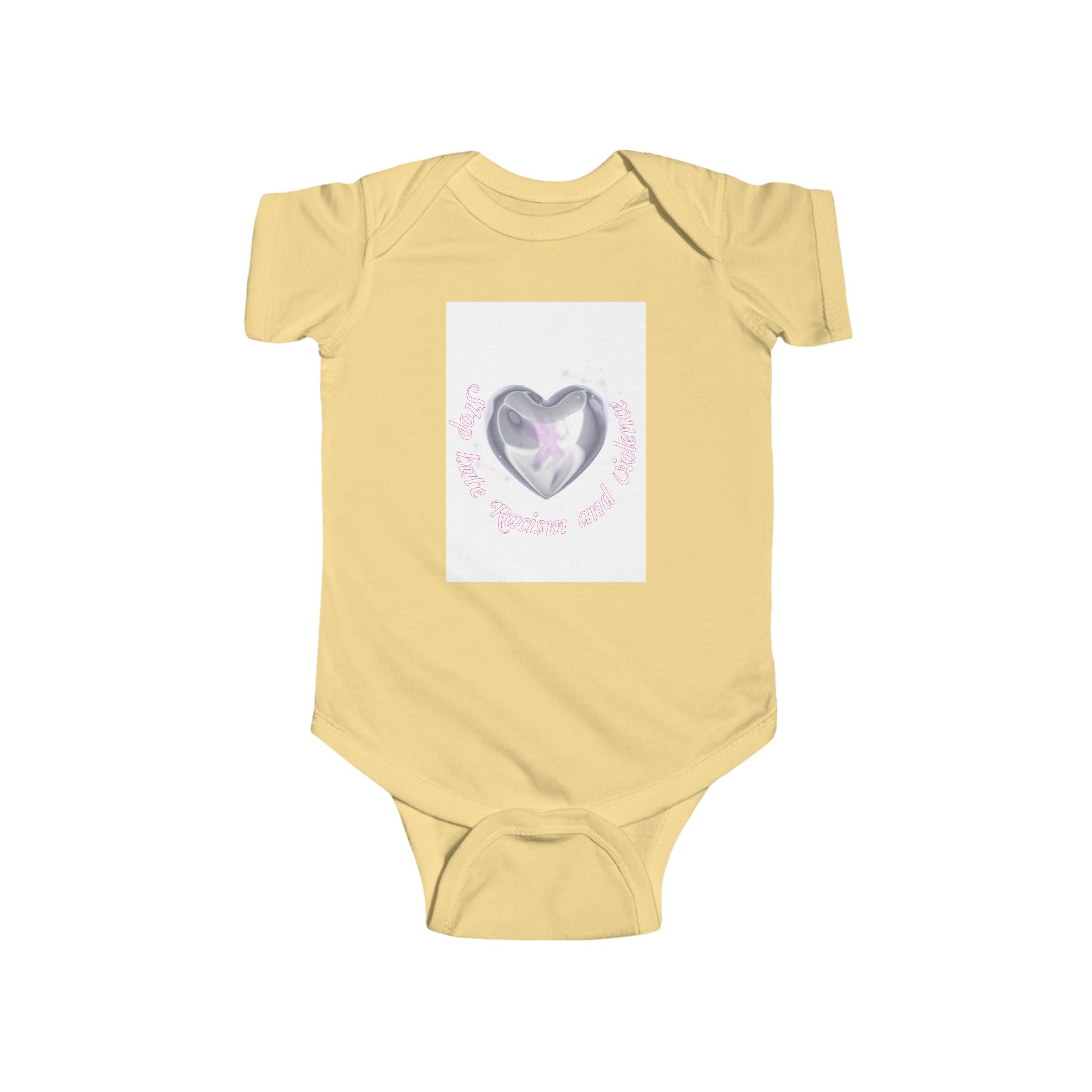 Infant Bodysuit — Pink Heart Crystal Design "My First Little Love"