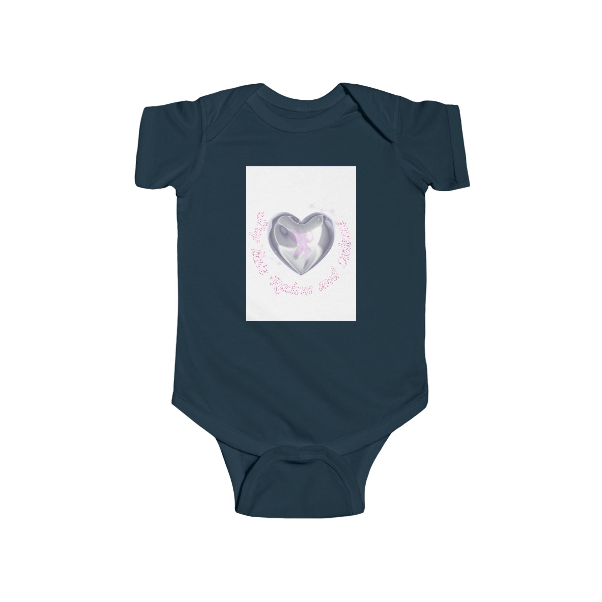 Infant Bodysuit — Pink Heart Crystal Design "My First Little Love"