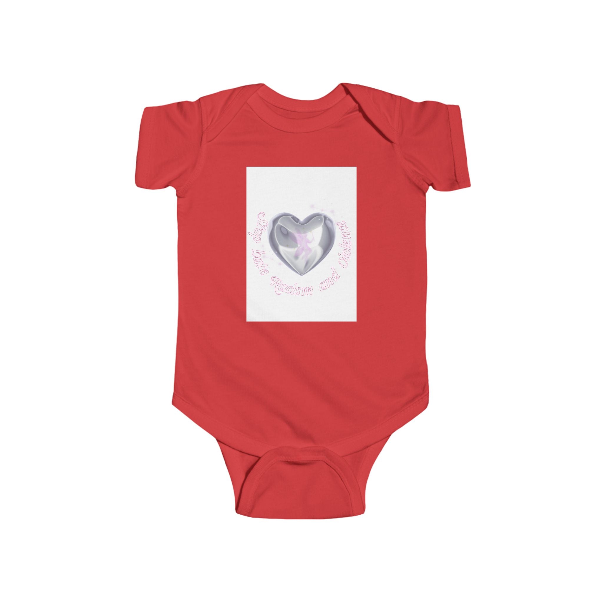 Infant Bodysuit — Pink Heart Crystal Design "My First Little Love"