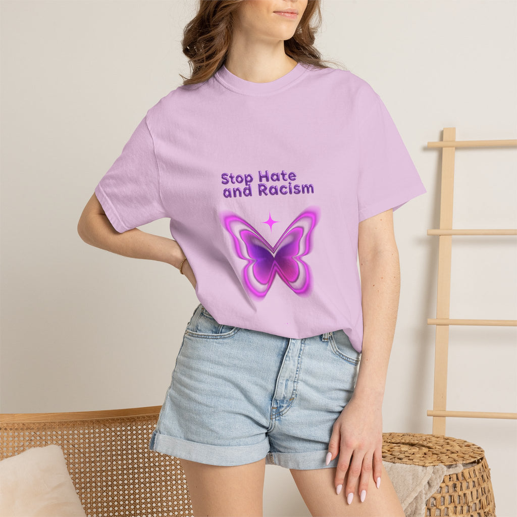 Stop Hate and Racism Butterfly T-Shirt