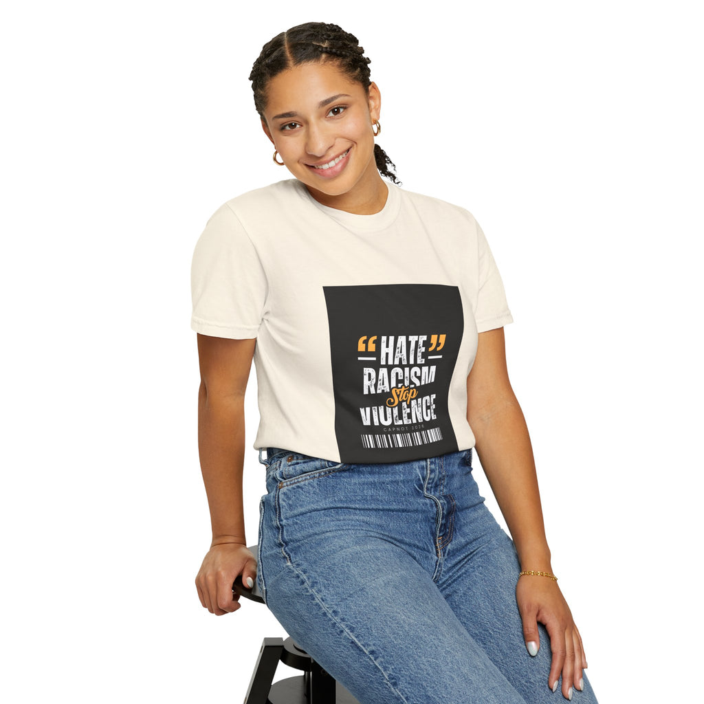 Anti-Racism T-Shirt — "Hate Racism Stop Violence" Graphic Tee