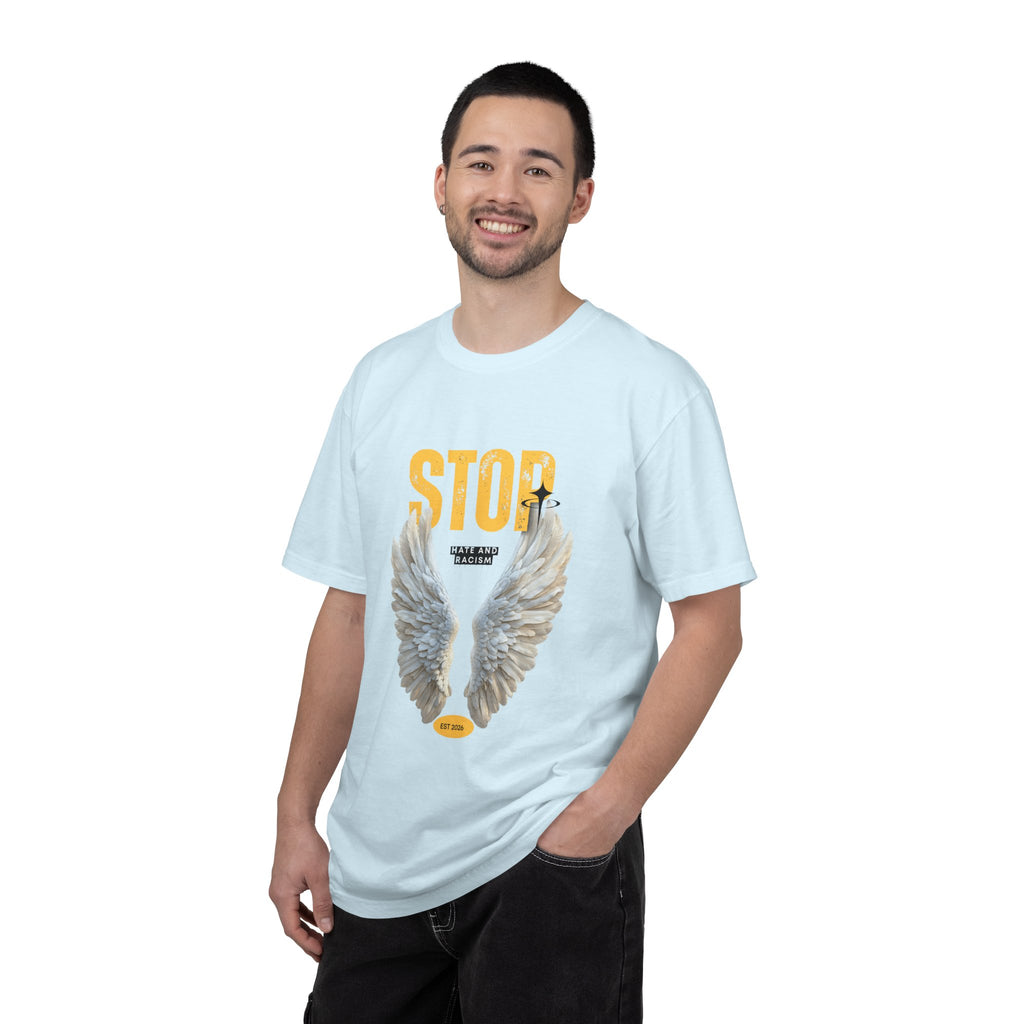 Angel Wings "STOP" Graphic T‑Shirt