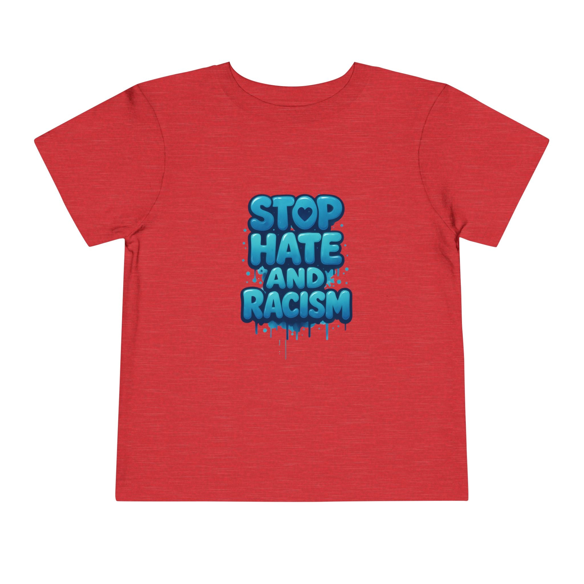 Stop Hate and Racism Toddler Tee — Blue Graffiti Anti-Racism Shirt