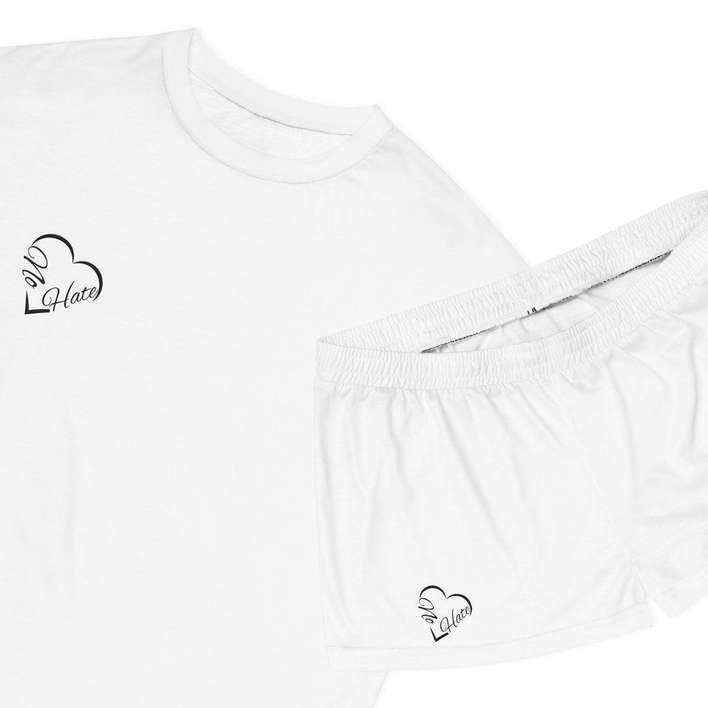Women’s Pajama Short Set — Minimal Heart 'Love' Sleepwear