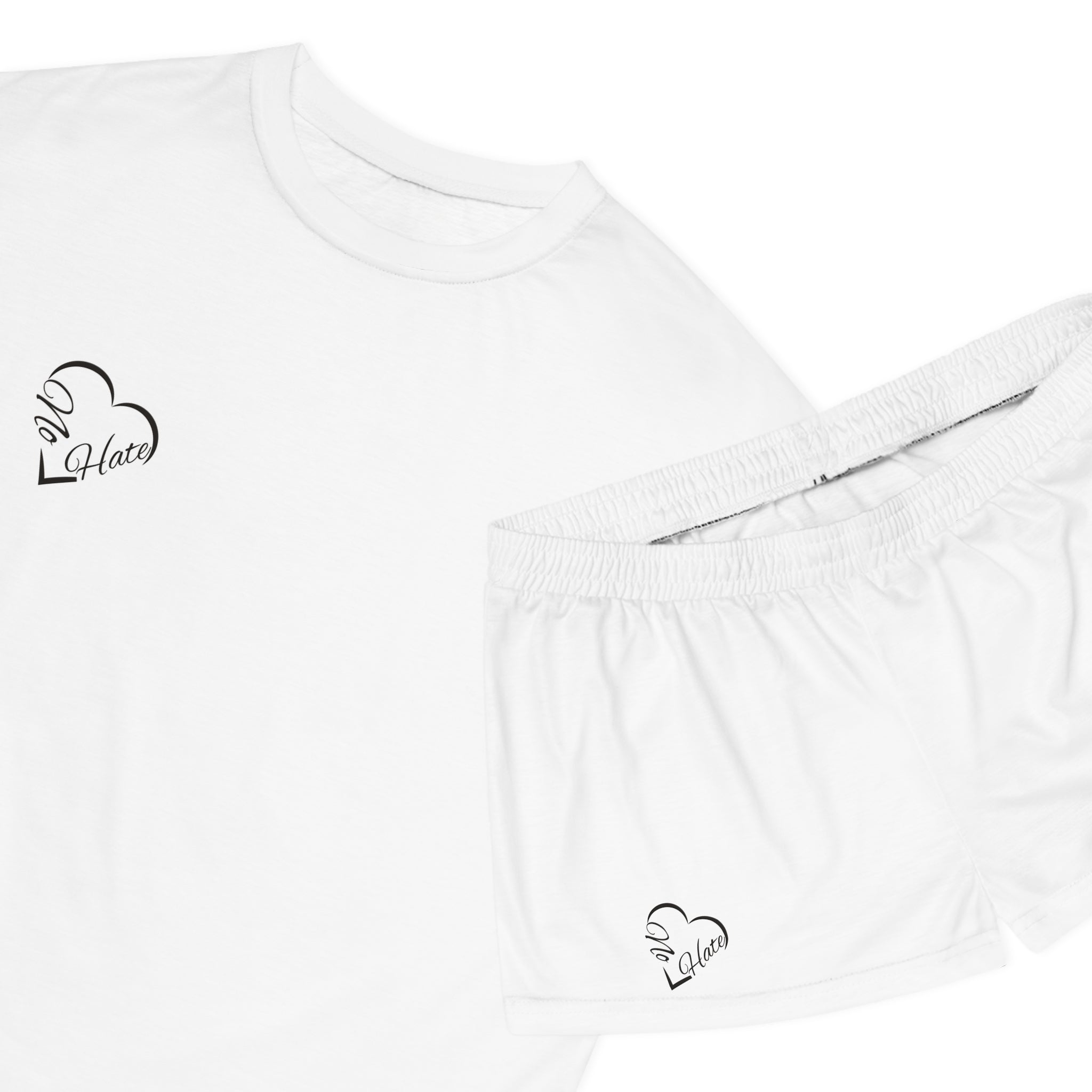Women’s Pajama Short Set — Minimal Heart 'Love' Sleepwear