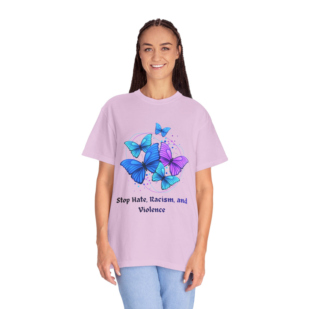 Butterfly Peace T-Shirt — "Stop Hate, Racism, and Violence" Anti-Violence Tee