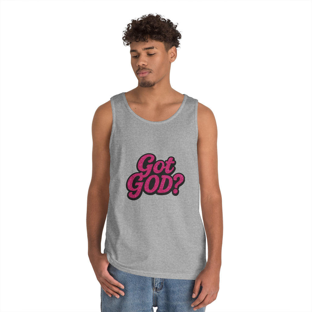 Got God? Pink Retro Graphic Tank Top — Christian Faith Statement Tee