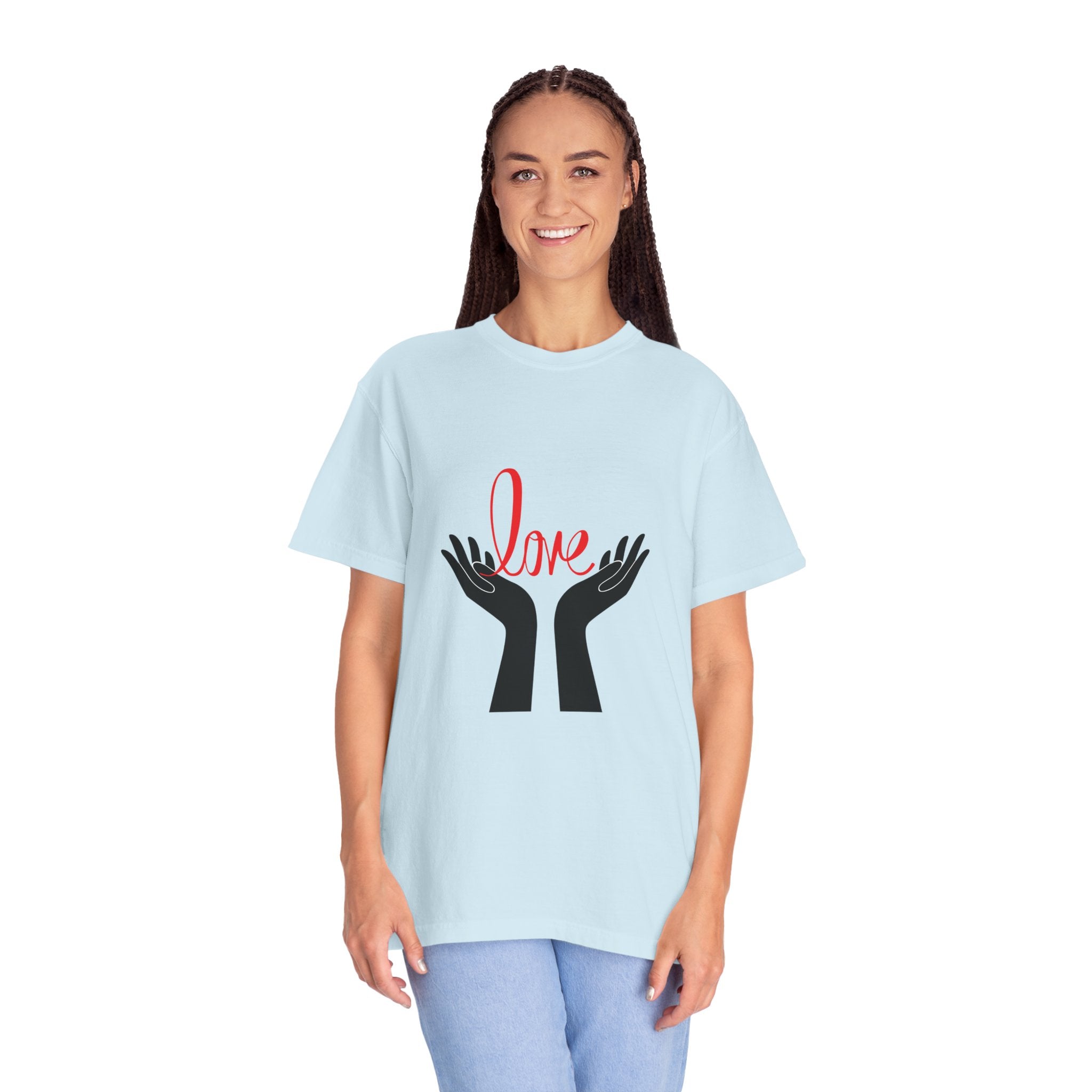 Love Hands T-Shirt — Minimalist Heart Hands Graphic Tee