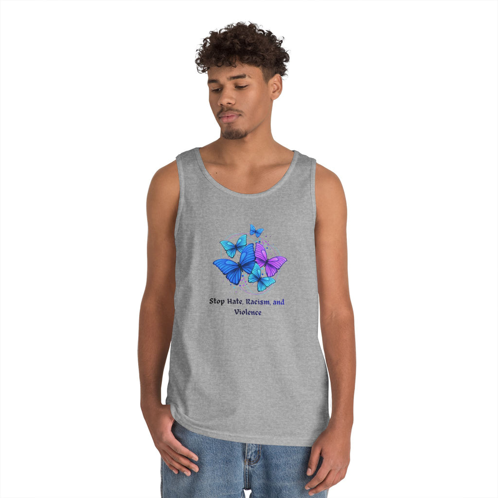 Butterfly Peace Tank Top — "Stop Hate, Racism, and Violence" Graphic Tank