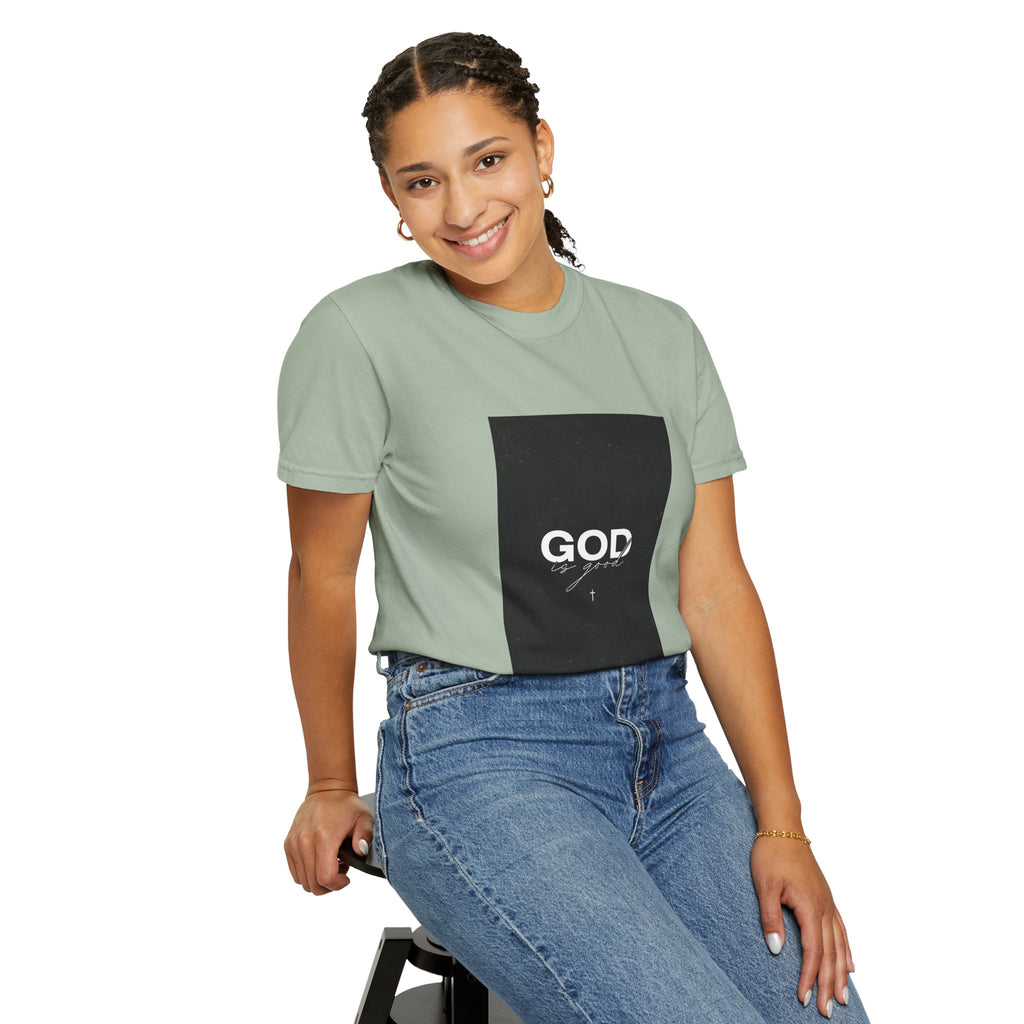God Typography T-Shirt — Minimal Black Square Graphic Tee
