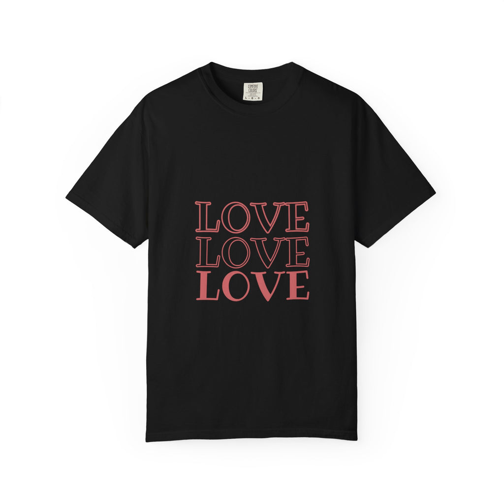 Love Love Love T-Shirt — Vintage Pink Stacked Text Tee