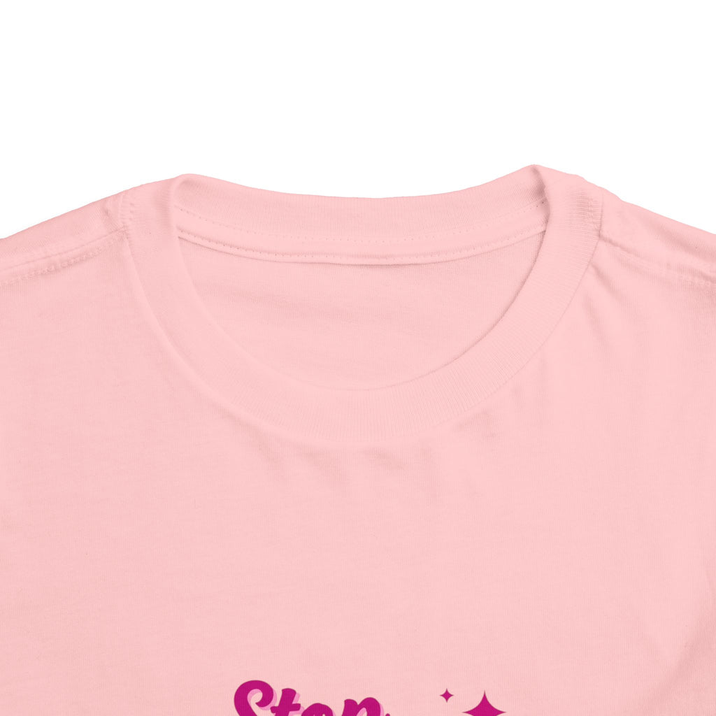 Toddler Tee "Stop Hate and Racism" — Pink Social Justice Kids Shirt