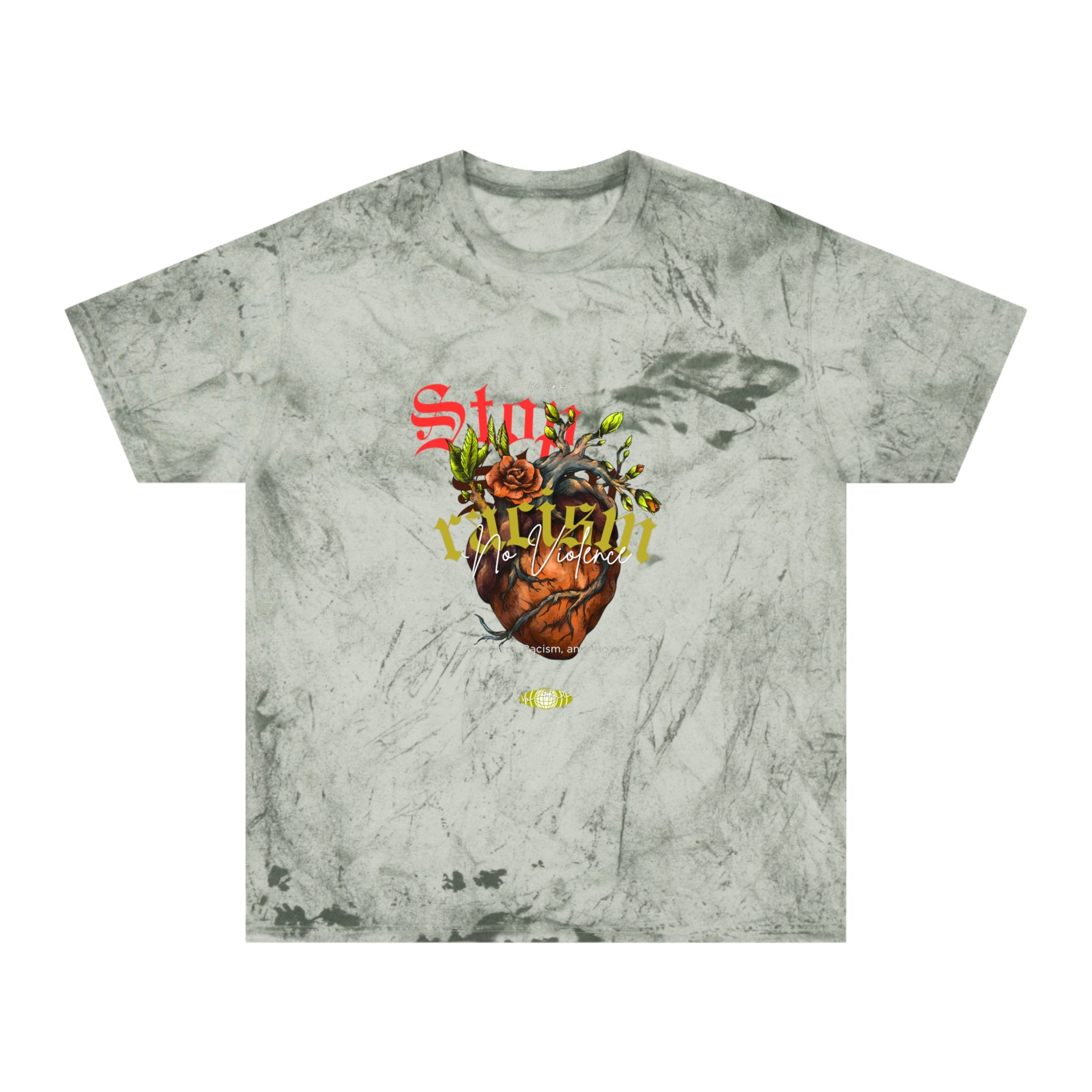 Vintage Heart & Rose Graphic T-Shirt — "Stay Alive" Acid Wash Tee