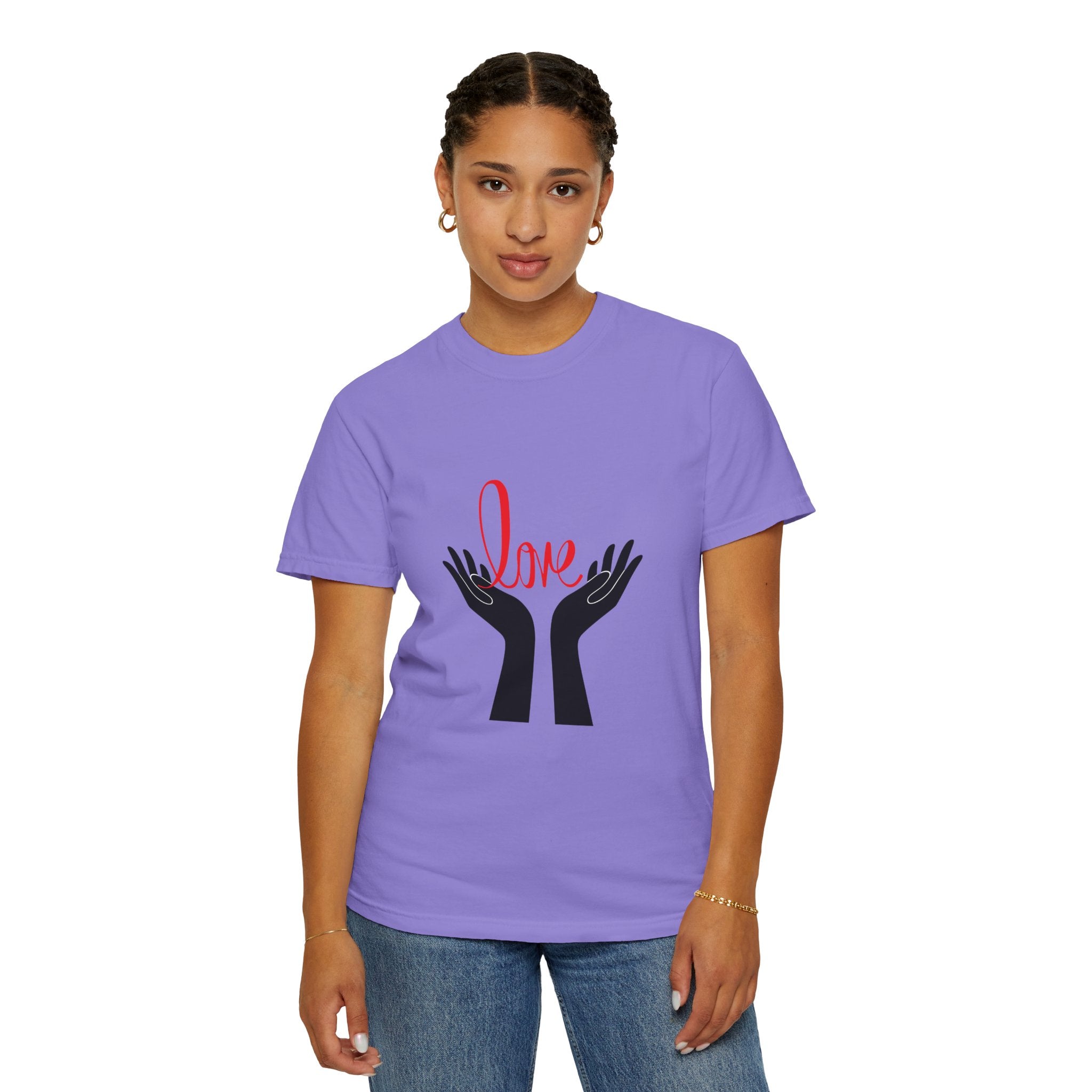 Love Hands T-Shirt — Minimalist Heart Hands Graphic Tee