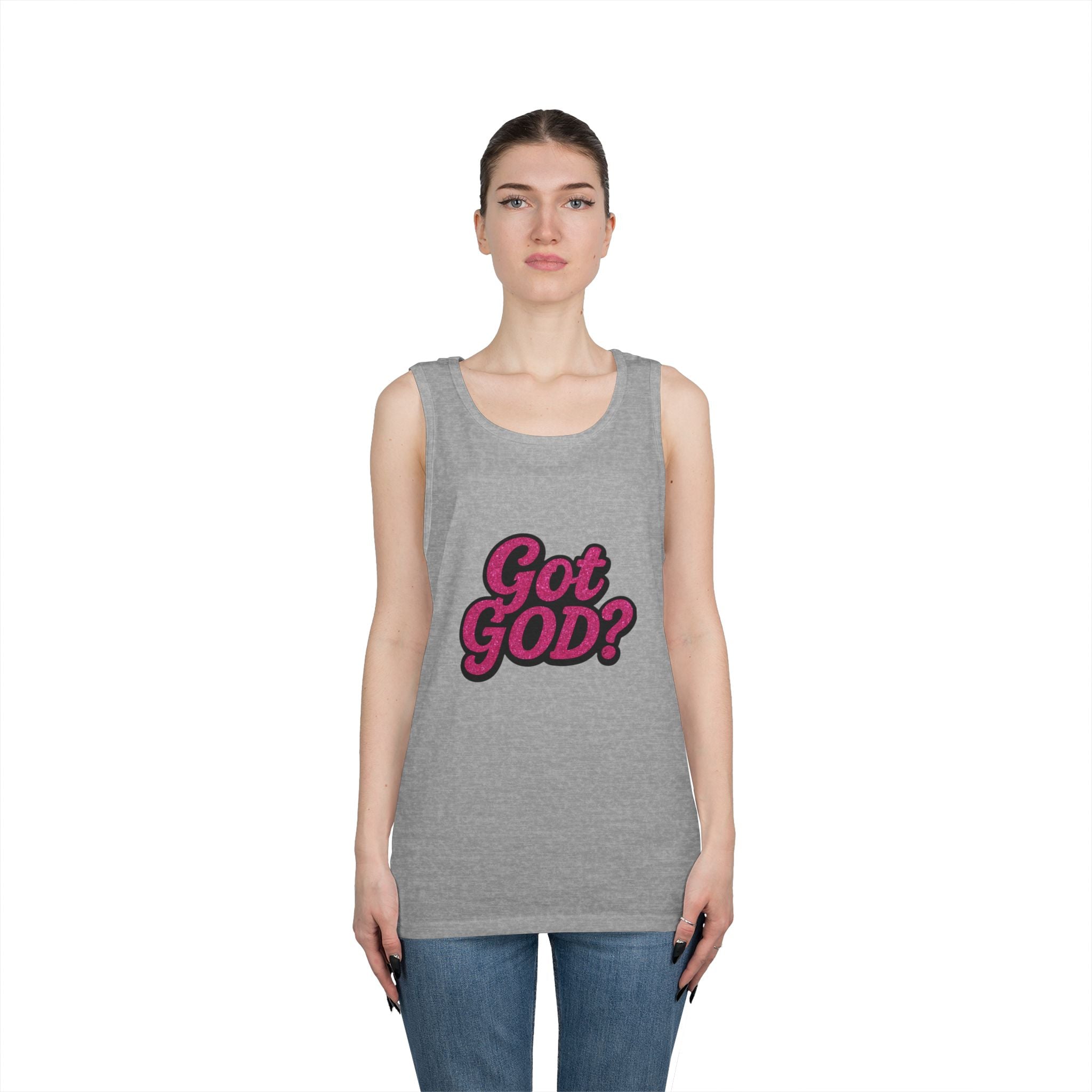 Got God? Pink Retro Graphic Tank Top — Christian Faith Statement Tee