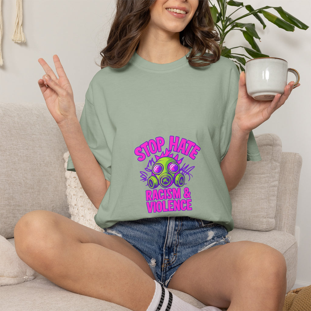 Stop Hate Racing & Violence T-Shirt — Anti-Hate Graphic Tee