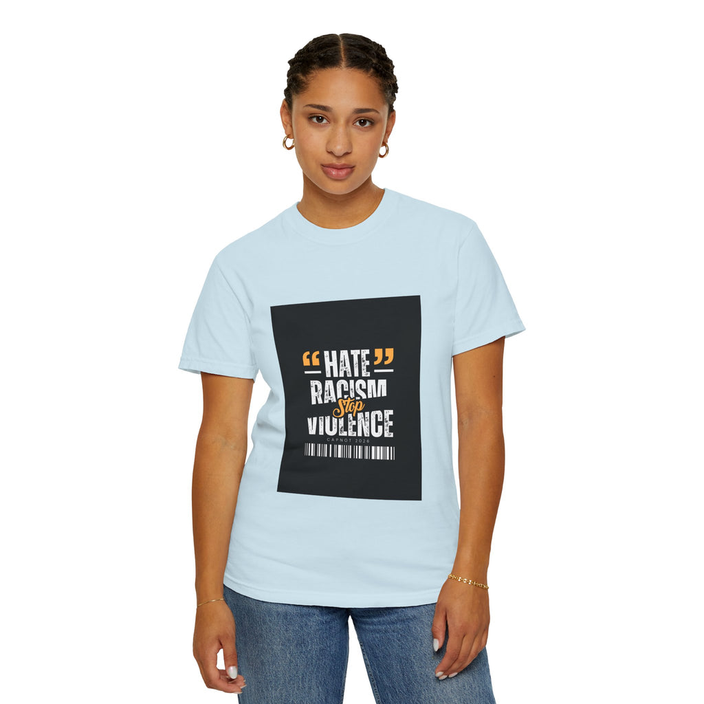 Anti-Racism T-Shirt — "Hate Racism Stop Violence" Graphic Tee