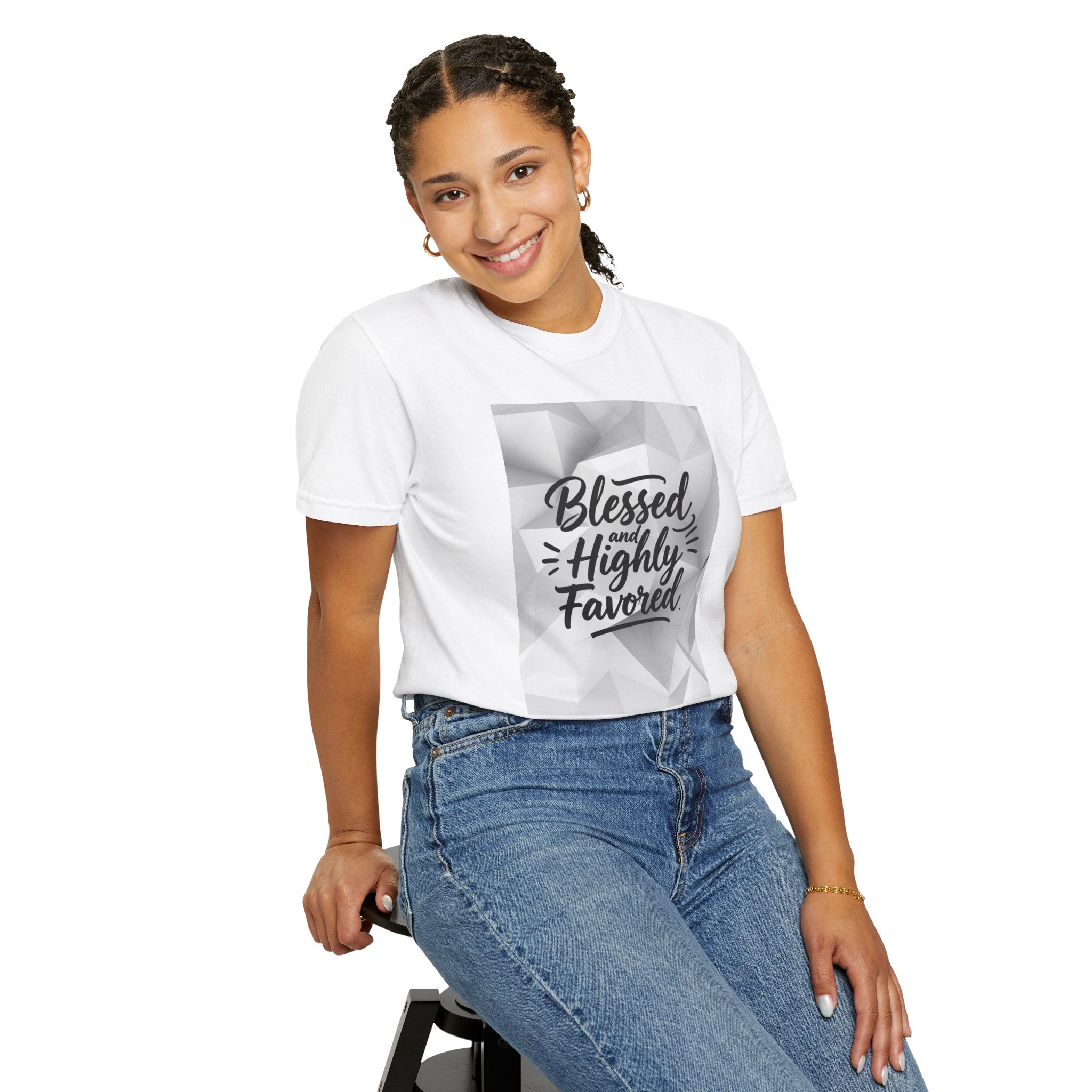 Blessed and Highly Favored T-Shirt — Faith Inspirational Graphic Tee