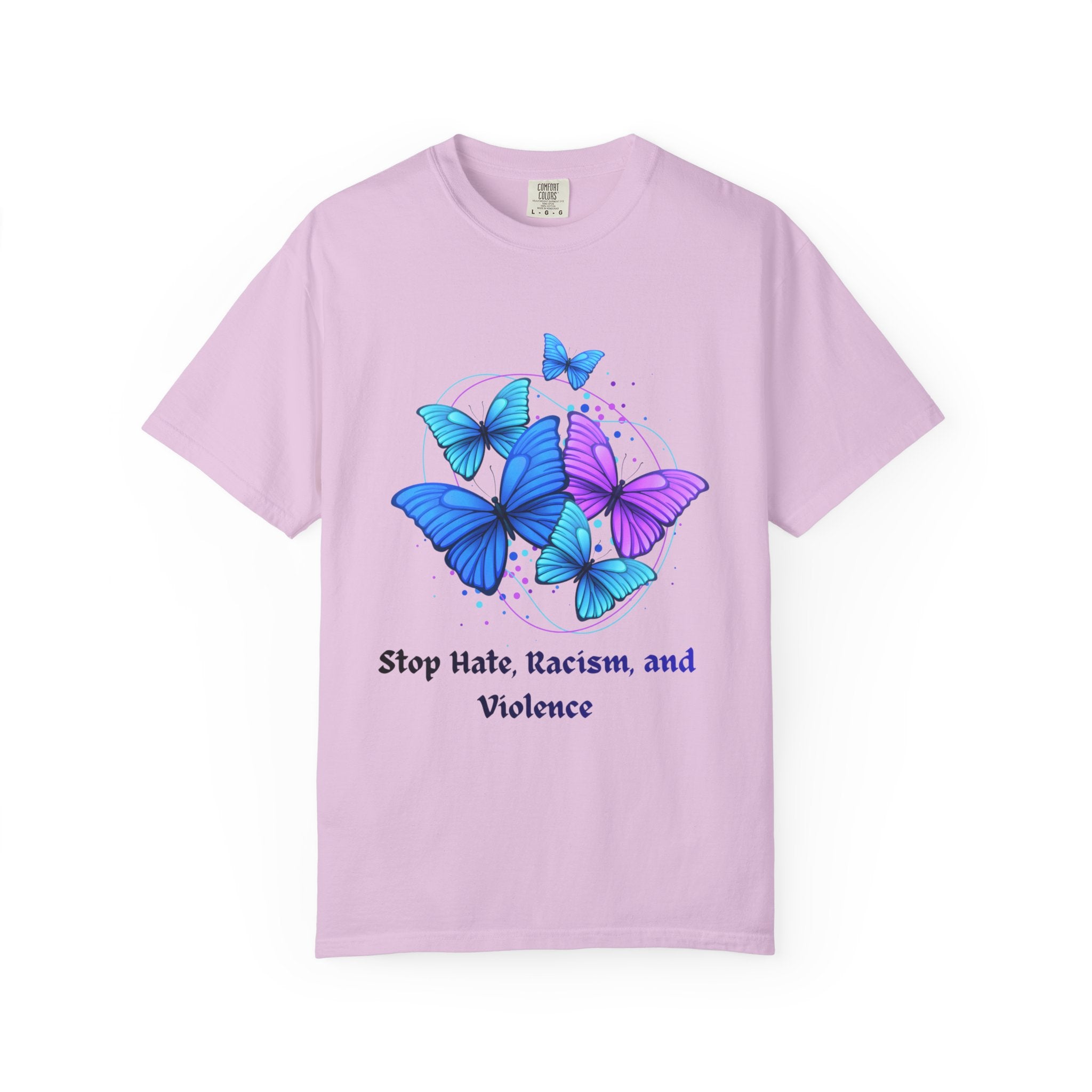 Butterfly Peace T-Shirt — "Stop Hate, Racism, and Violence" Anti-Violence Tee