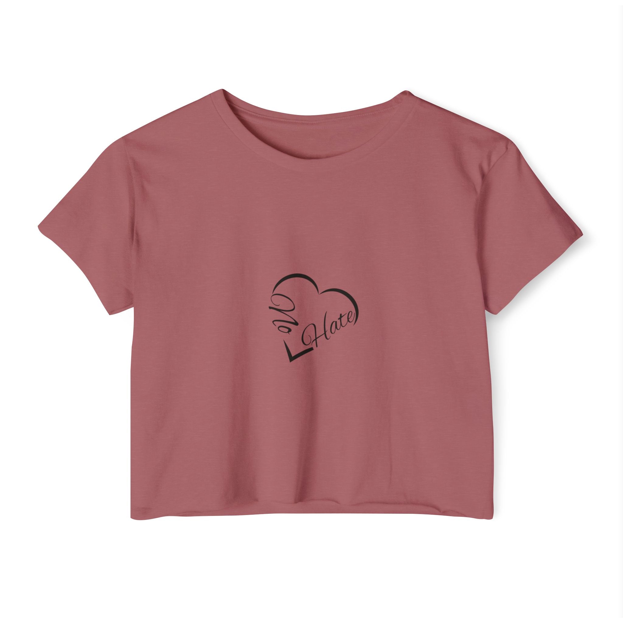 Women's 'No Hate' Heart Crop Top — Festival Graphic Tee