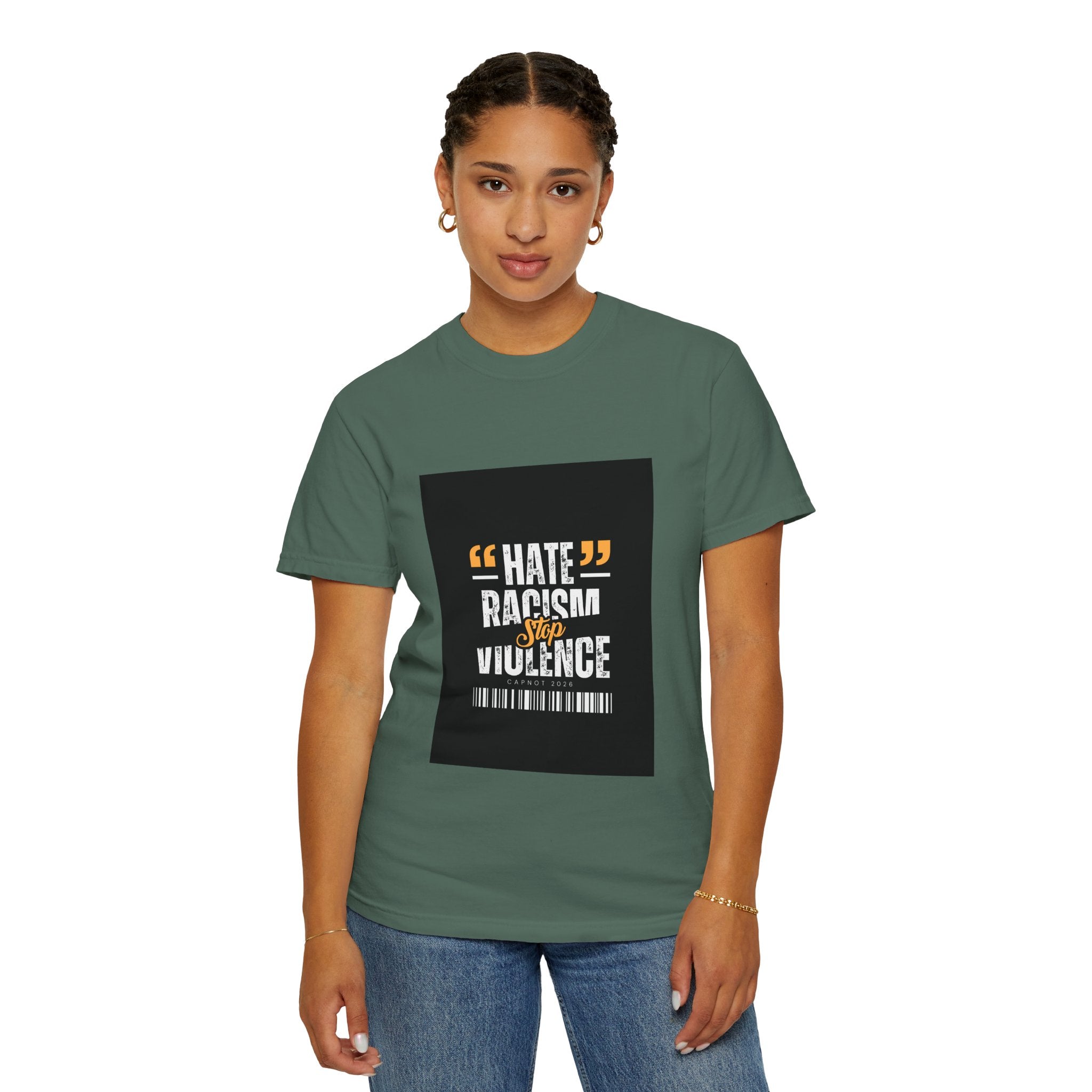 Anti-Racism T-Shirt — "Hate Racism Stop Violence" Graphic Tee