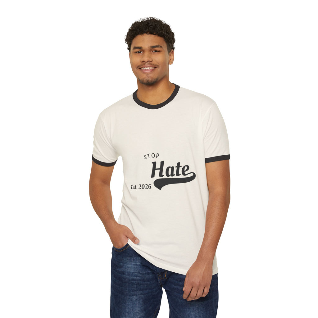 Stop Hate Ringer T-Shirt — Vintage Est. 2026 Anti-Hate Tee