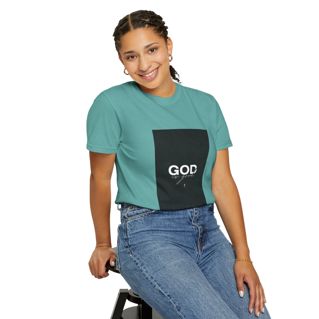 God Typography T-Shirt — Minimal Black Square Graphic Tee