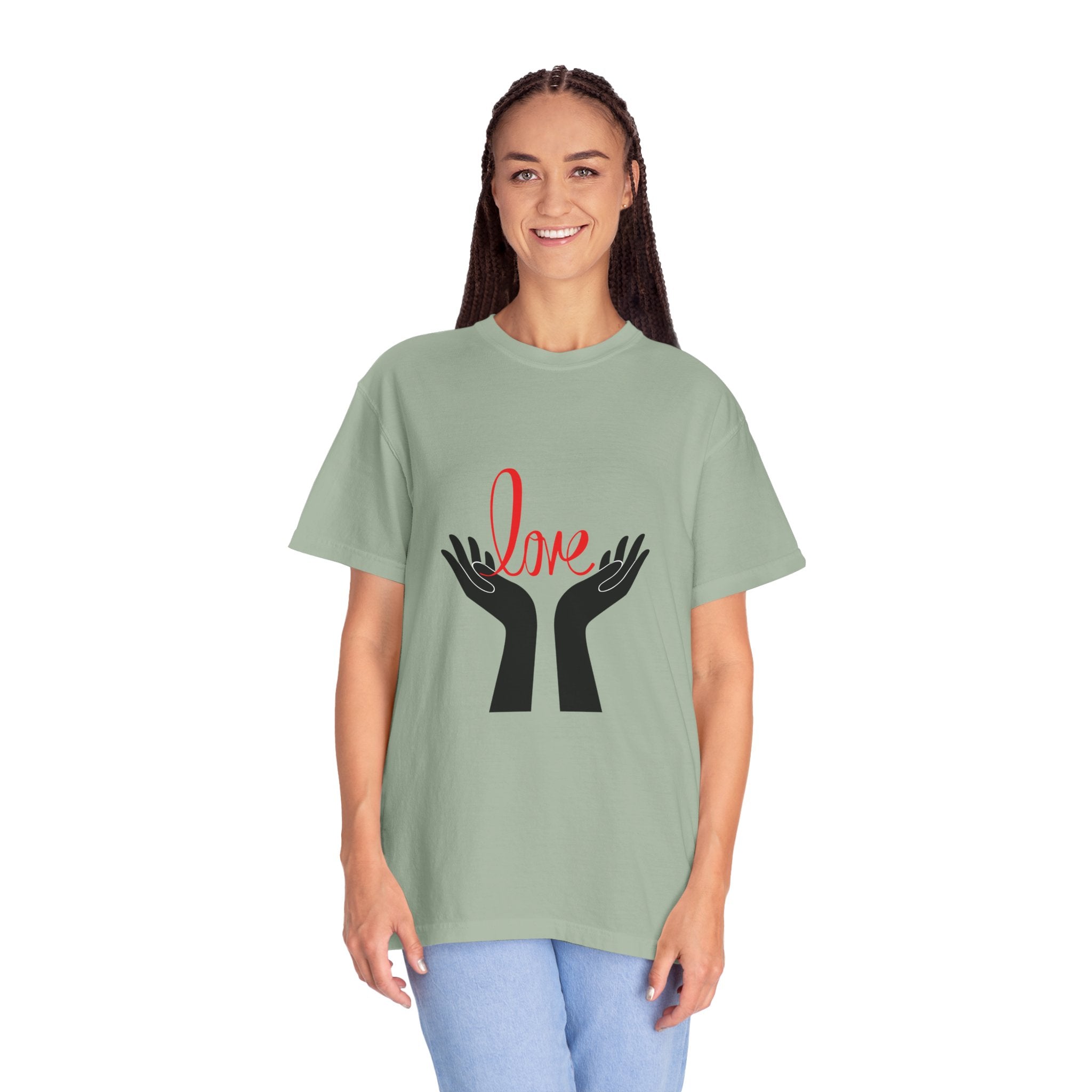 Love Hands T-Shirt — Minimalist Heart Hands Graphic Tee