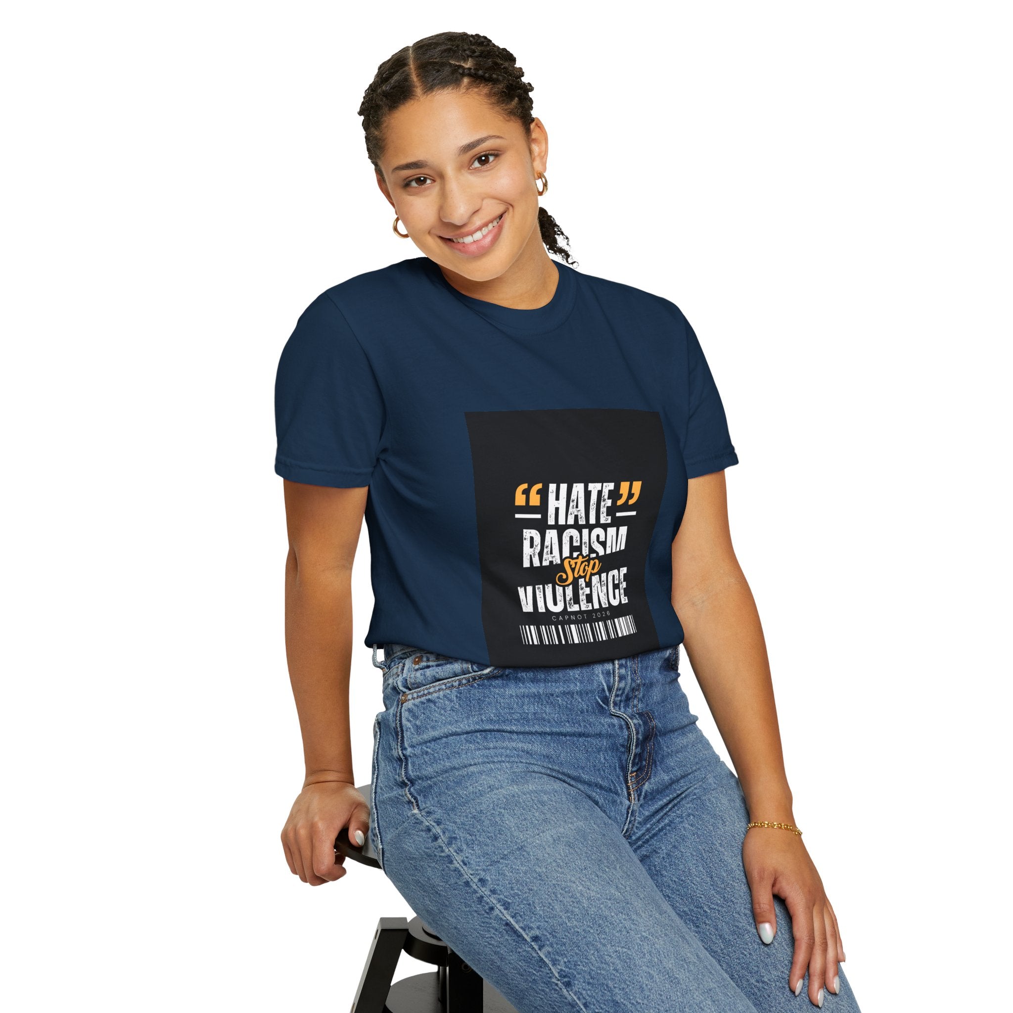 Anti-Racism T-Shirt — "Hate Racism Stop Violence" Graphic Tee