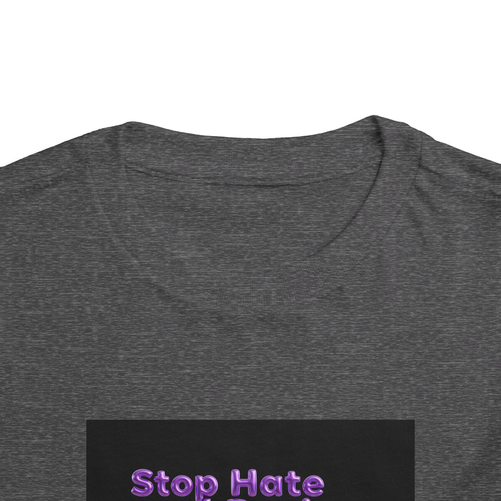 Stop Hate and Racism Toddler Tee — Purple Butterfly Anti-Racism Shirt