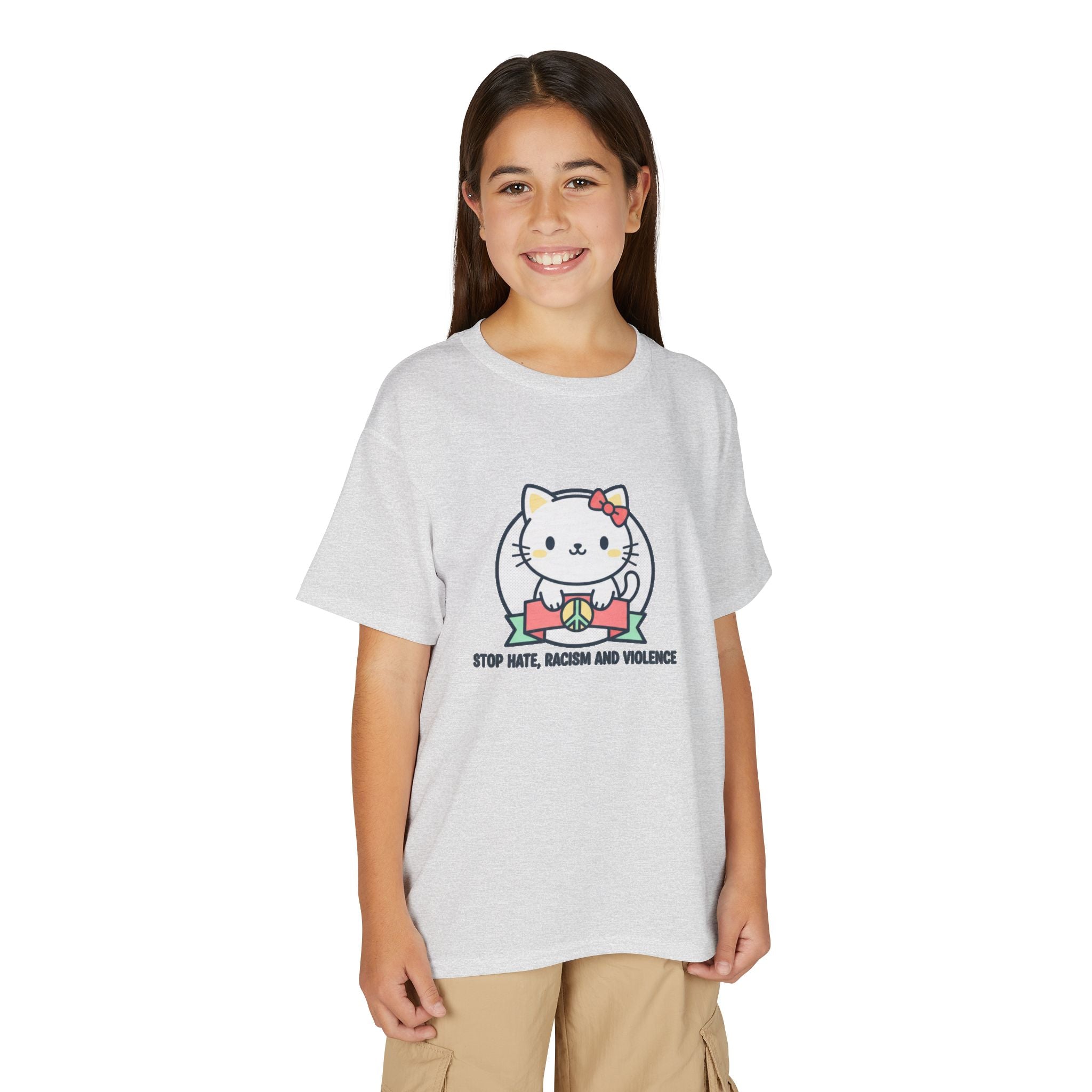 Youth Cat Graphic T-Shirt — HELLO KITTY STOP HATE