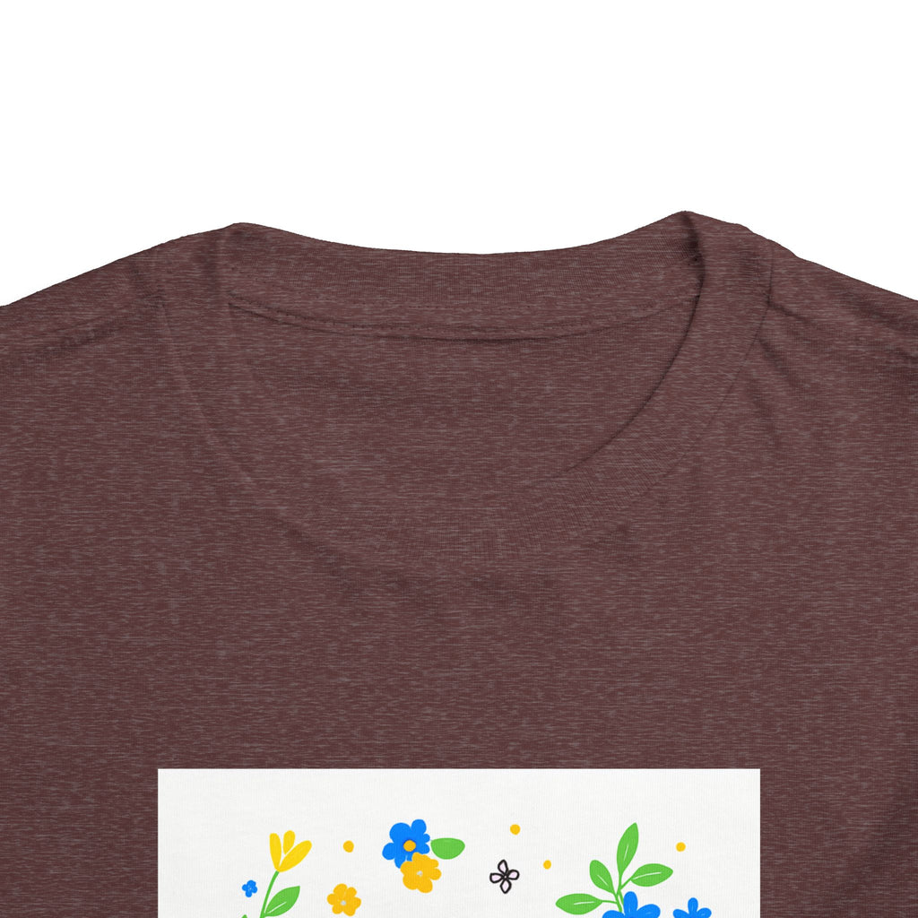 Toddler Tee — "Stop Hate, Racism, and Violence" Floral Anti-Racism Kids Shirt