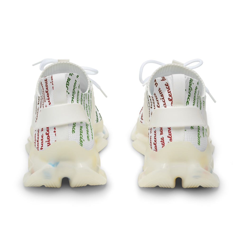 Mesh Sneakers — Men’s Lightweight Breathable Trainers with Repeating Script Design