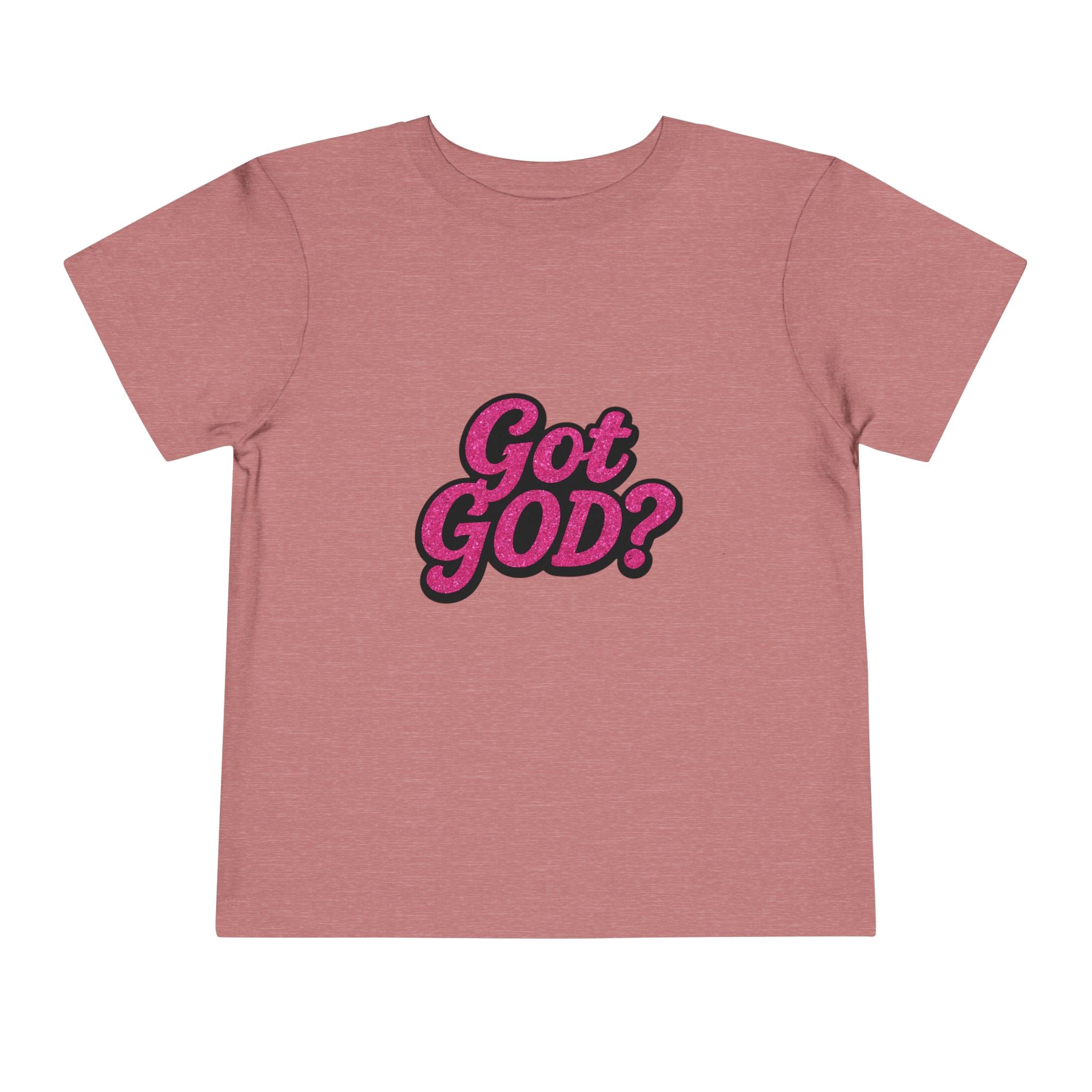 Toddler Tee - "Got GOD?" Pink Retro Christian Graphic Shirt