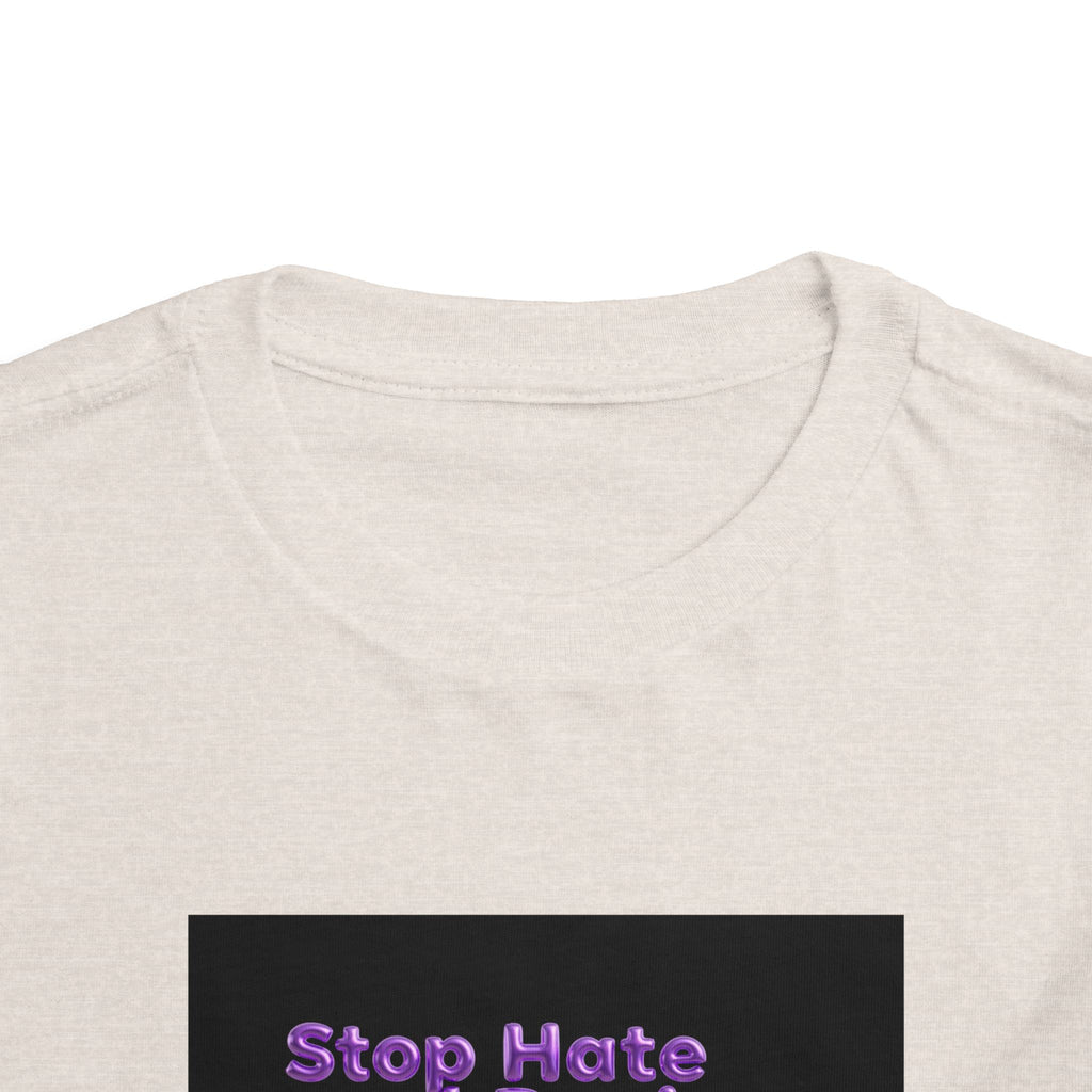 Stop Hate and Racism Toddler Tee — Purple Butterfly Anti-Racism Shirt