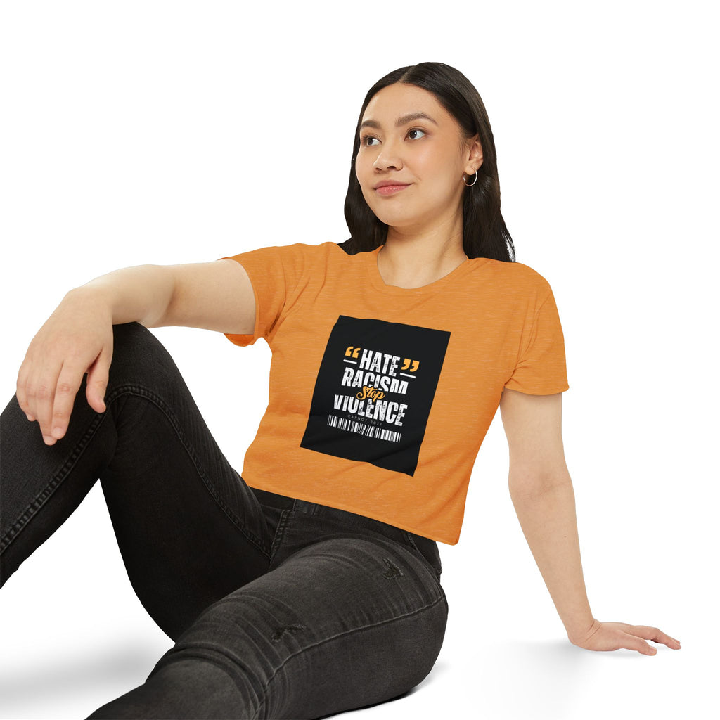 Festival Crop Top — "Hate Racism Stop Violence" Graphic Tee