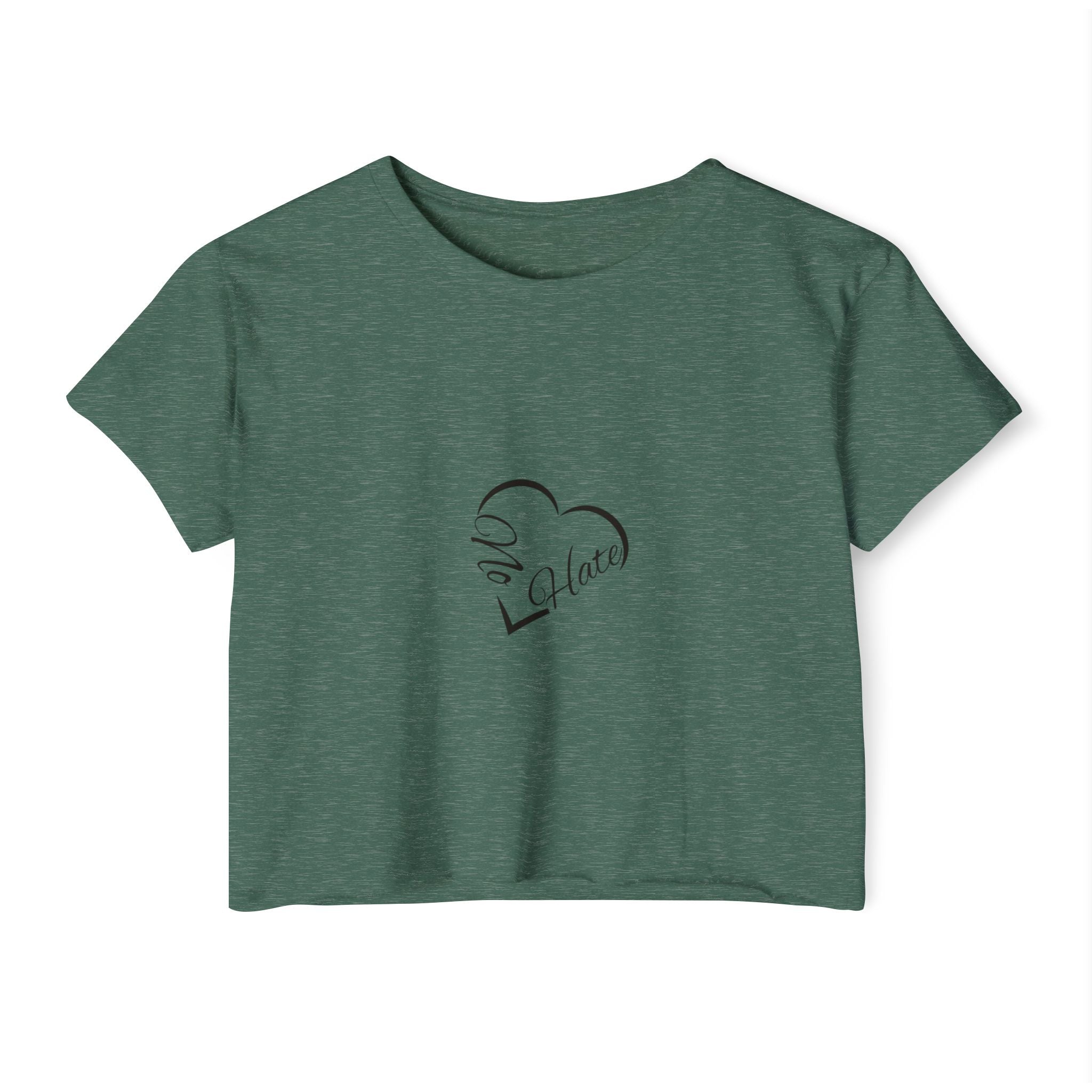 Women's 'No Hate' Heart Crop Top — Festival Graphic Tee