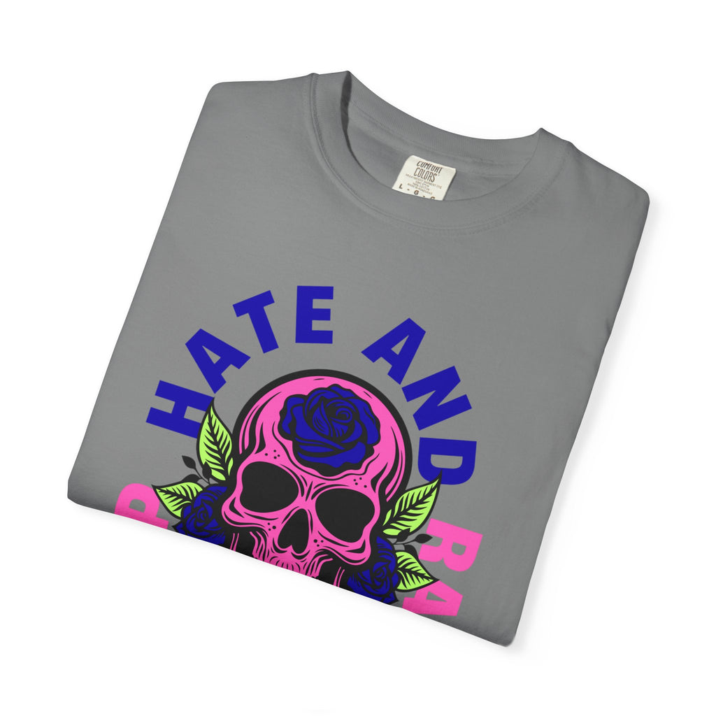 Stop Hate and Racism Skull T-Shirt — Anti-Racism Statement Tee