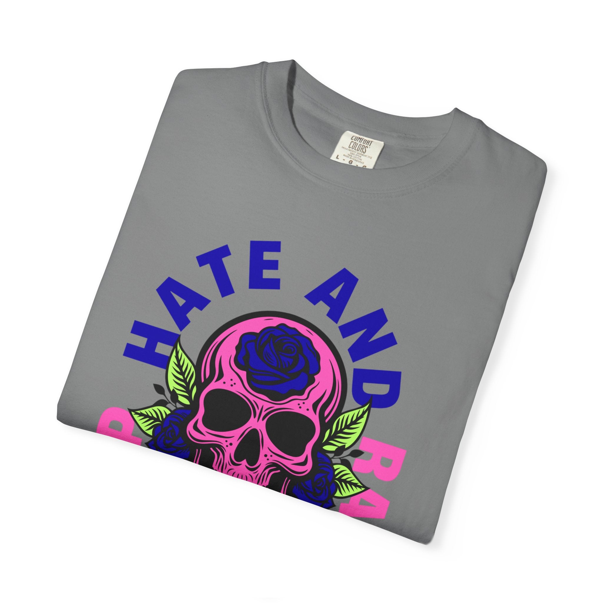 Stop Hate and Racism Skull T-Shirt — Anti-Racism Statement Tee