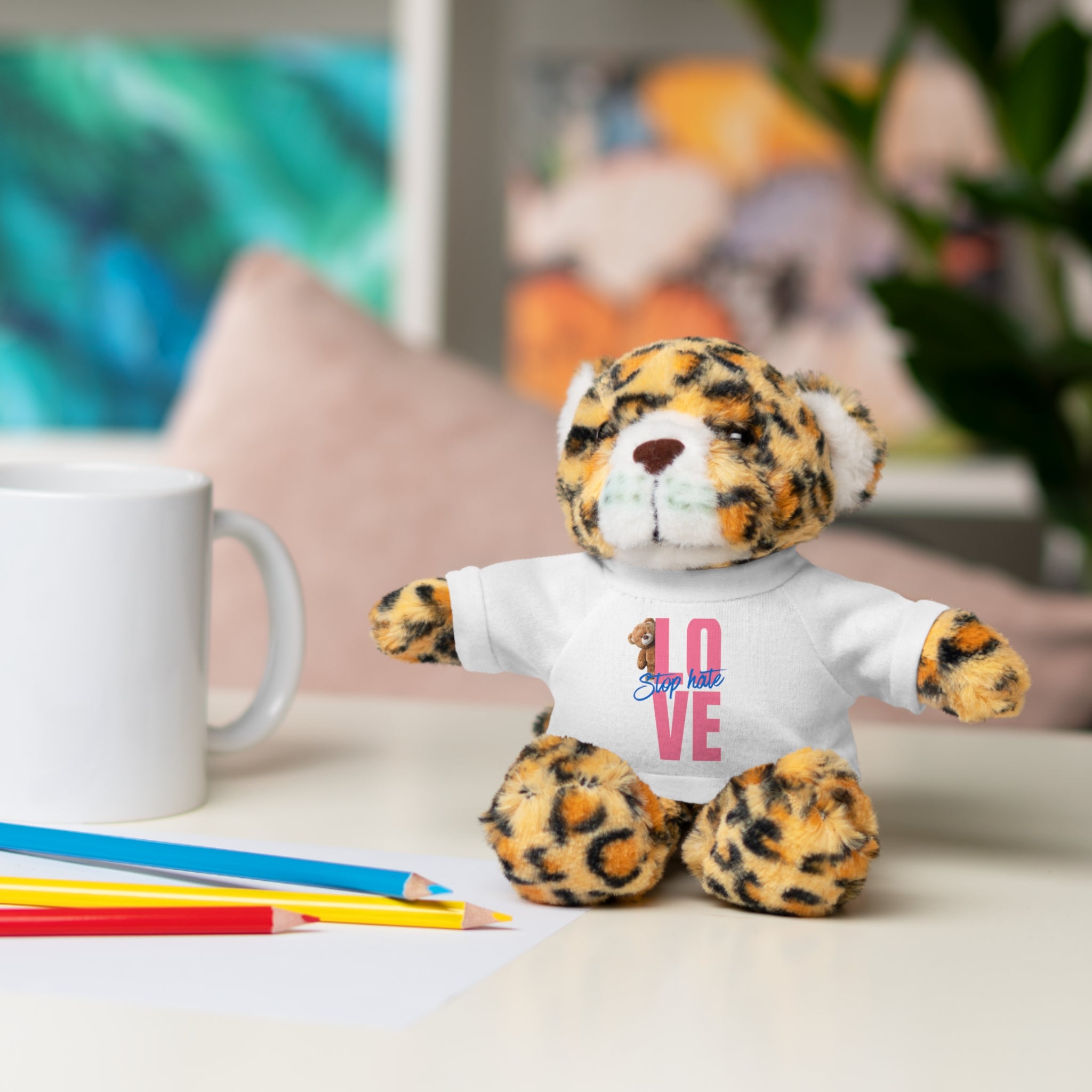 Love Teddy Bear with 'Love' Tee – Cute Plush Gift for Valentine’s Day